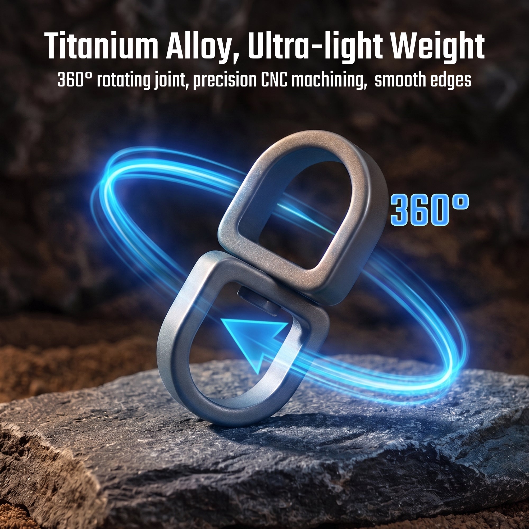 KA67 titanium keychain connector with 360 degree rotating swivel joint