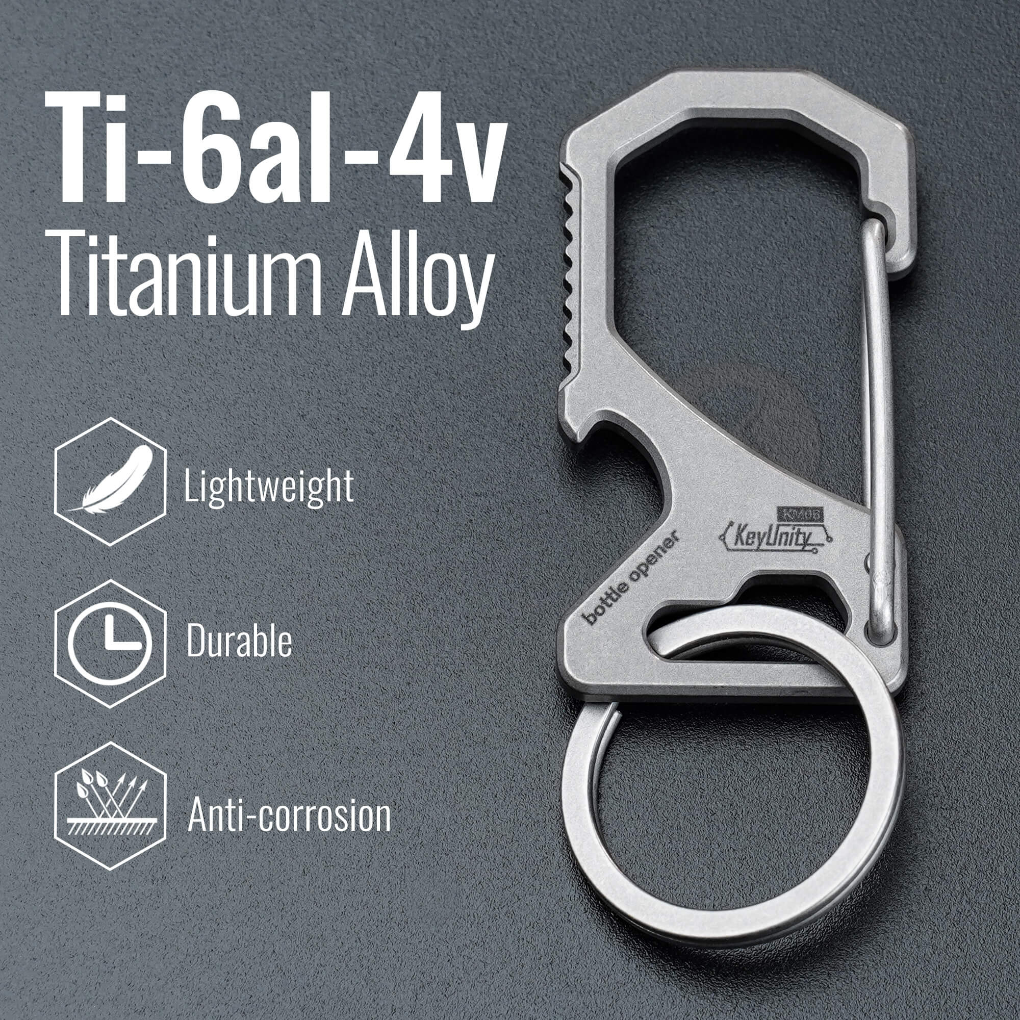 Unlock a Convenient Life with the KeyUnity KM05 Titanium Carabiner: Lightweight, Practical, Durable!