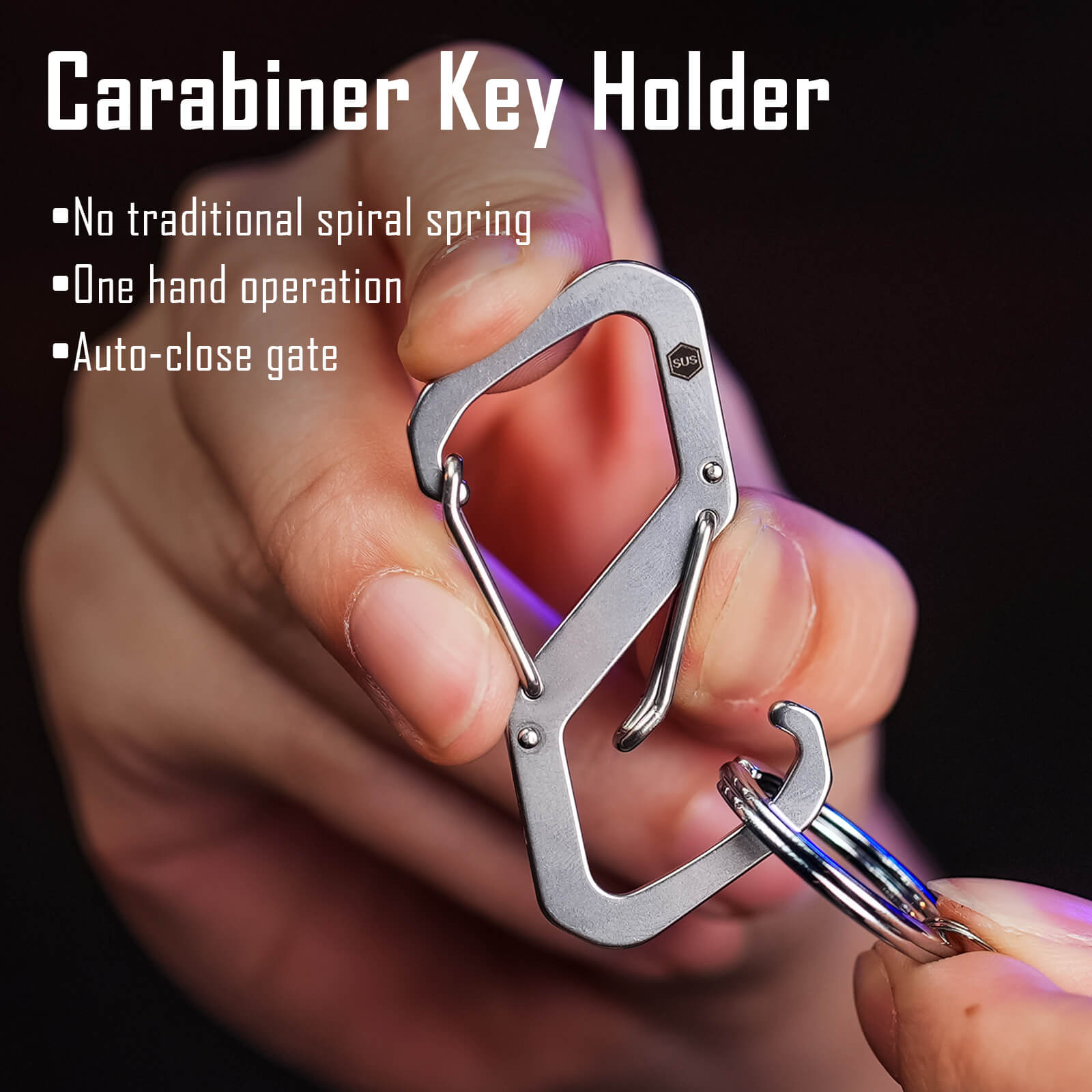 Why Choose S? Discover the KeyUnity KS07 Stainless Steel Anti-Lost Carabiner Clip for a Life of Ease