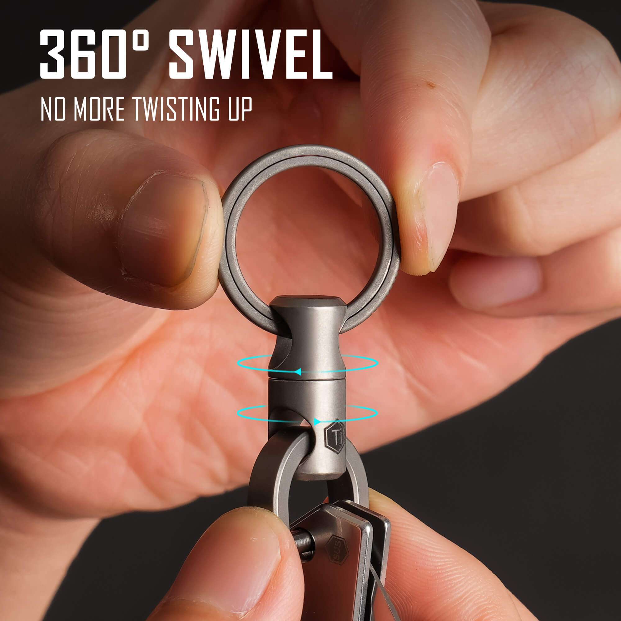【Astonishing】Experience Gravity-Defying Freedom with the KM13 Titanium Alloy Keychain: The Unprecedented 360-Degree Rotation You've Never Known!