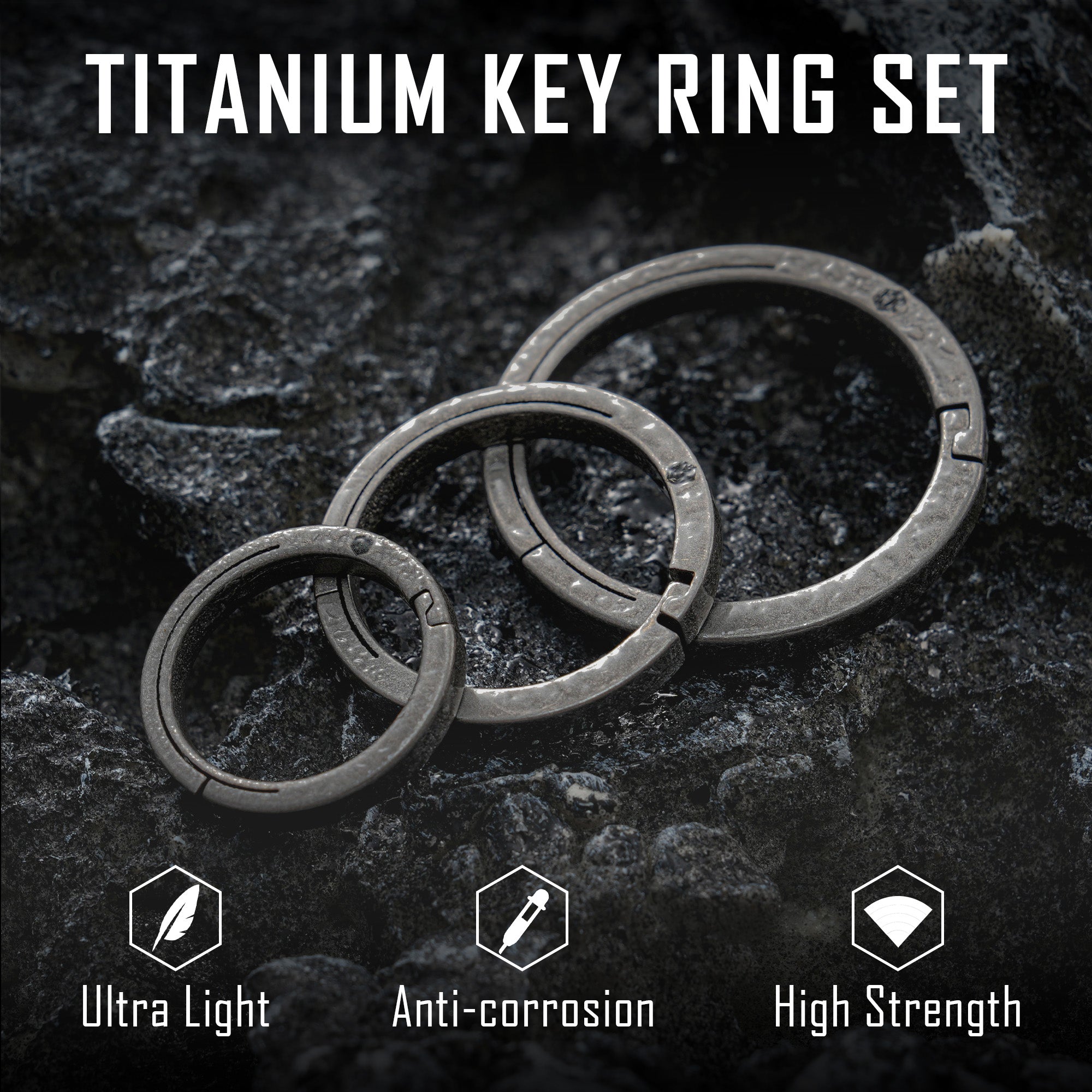 KA26 Titanium Side Pushing Key Ring