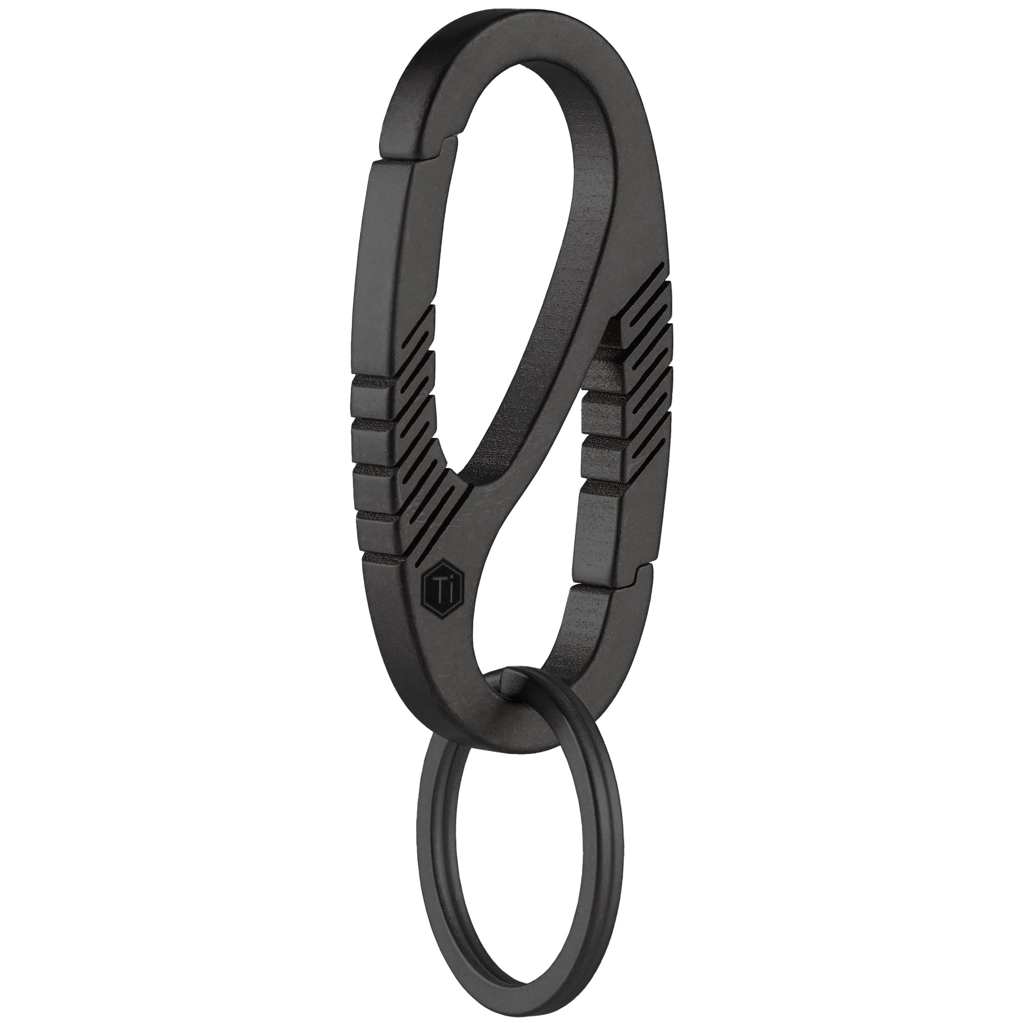 KM08 Titanium Carabiner Keychain Clip （BLACK）