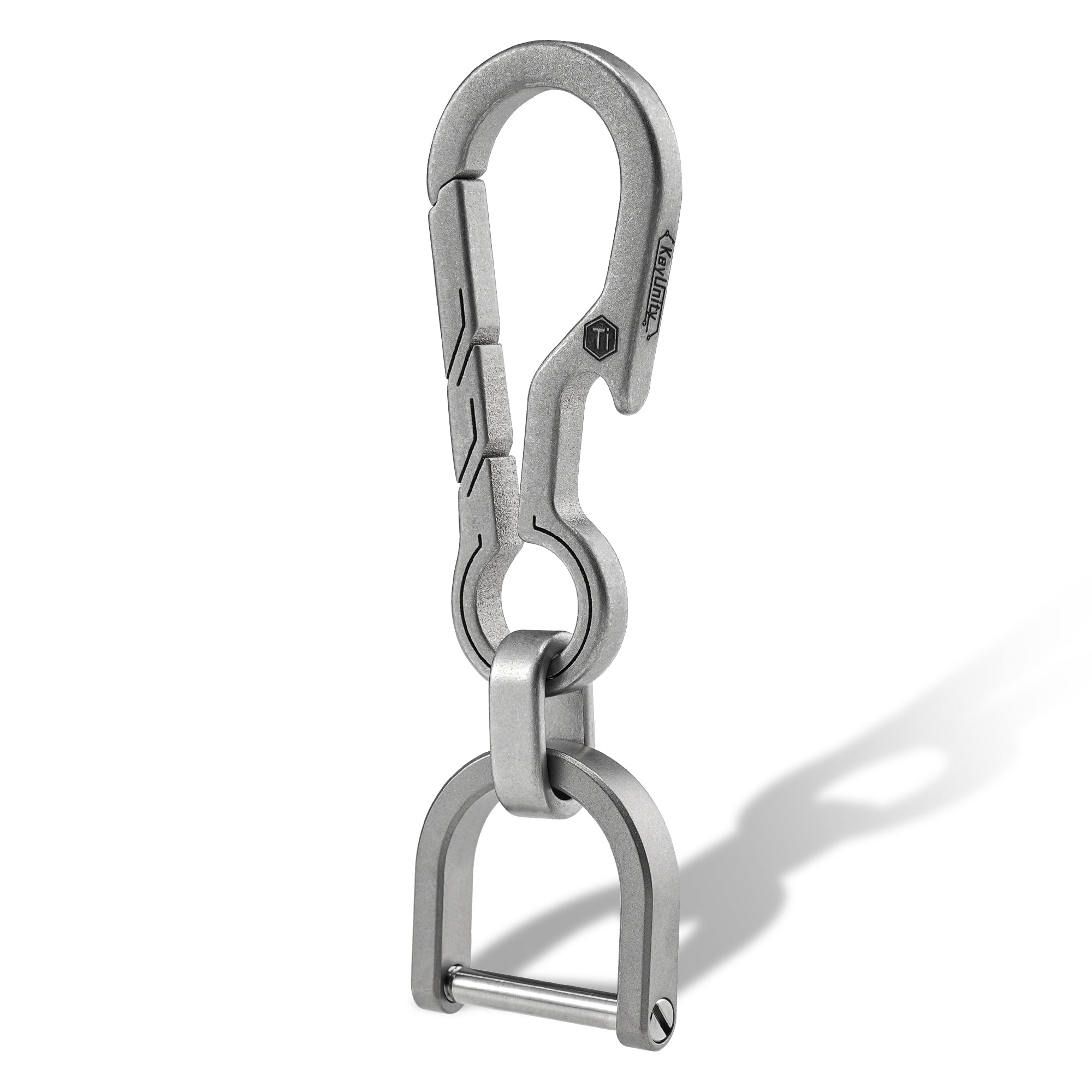 KM15 Titanium EDC Bottle Opener Keychain Clip with D Ring