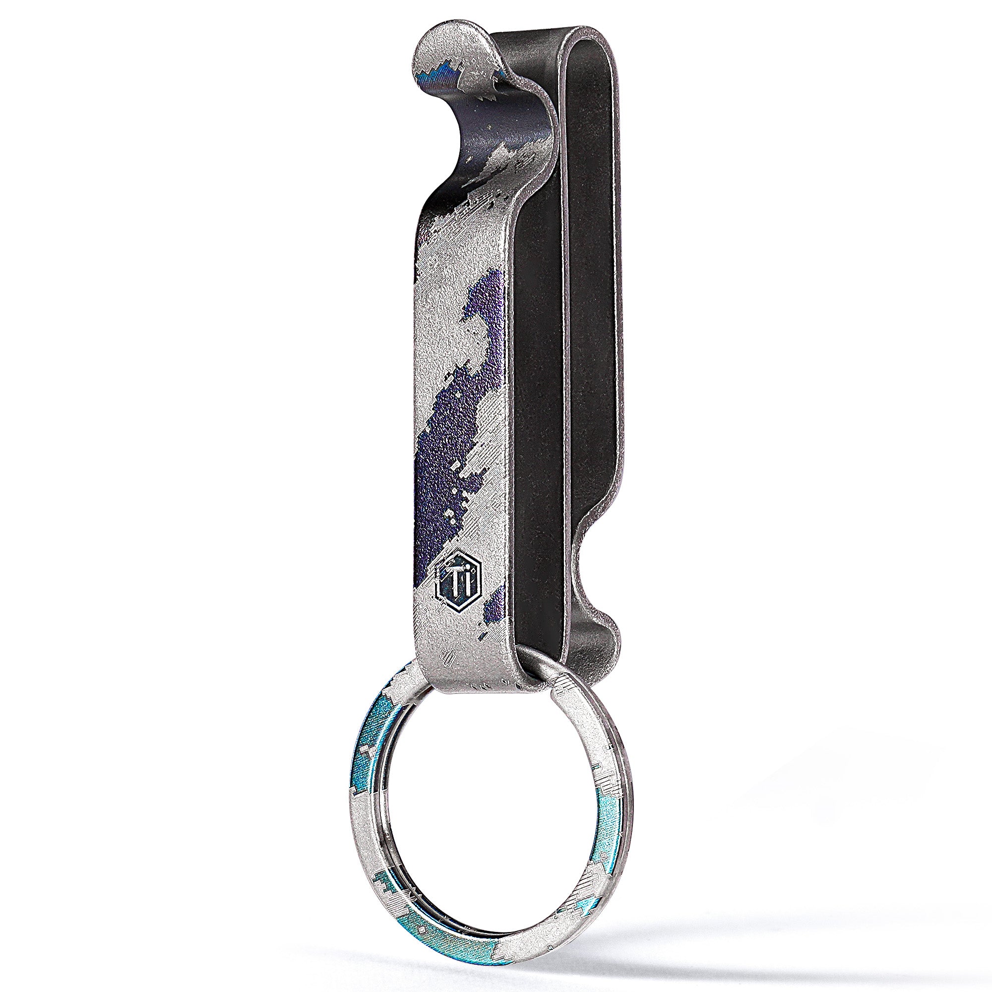 KM00 Titanium Alloy Keychain Belt Clip (Laser engraved pattern)