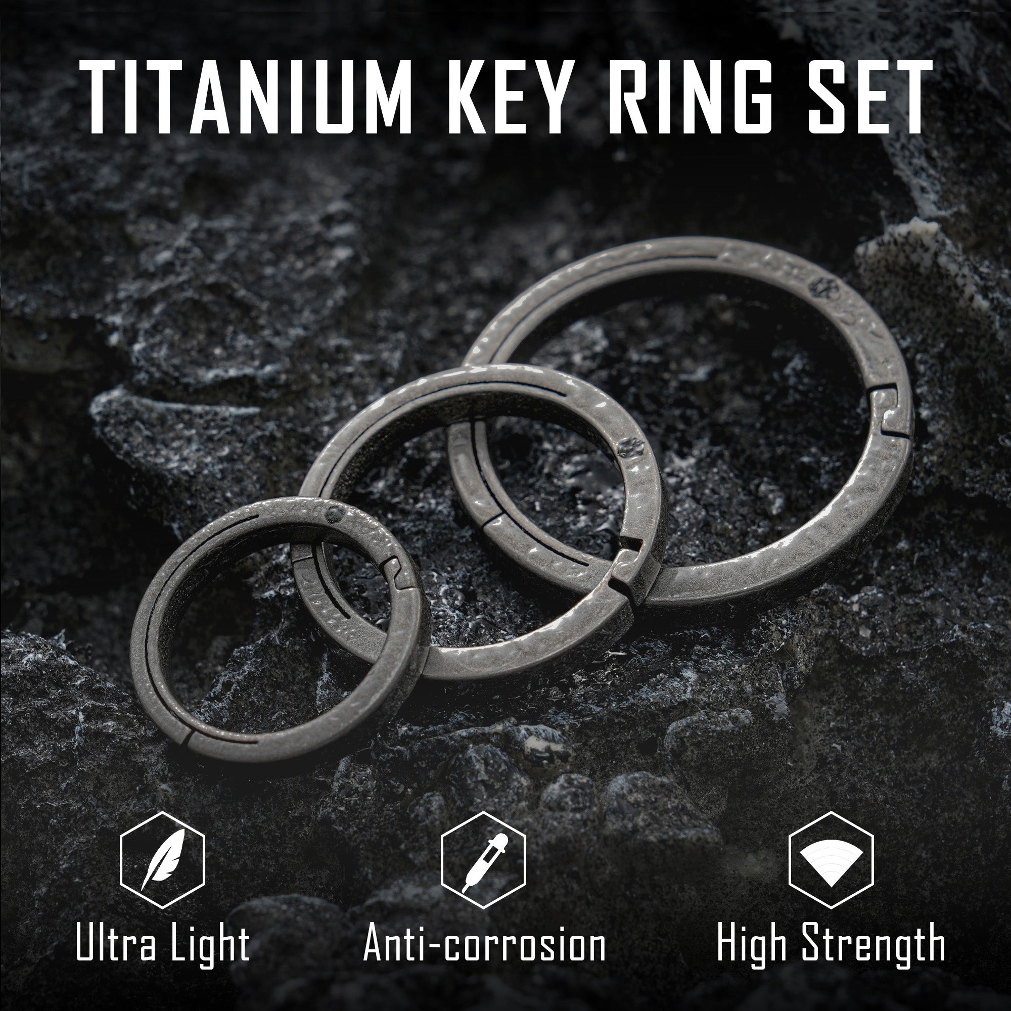 KA26 Titanium Side Pushing Key Ring