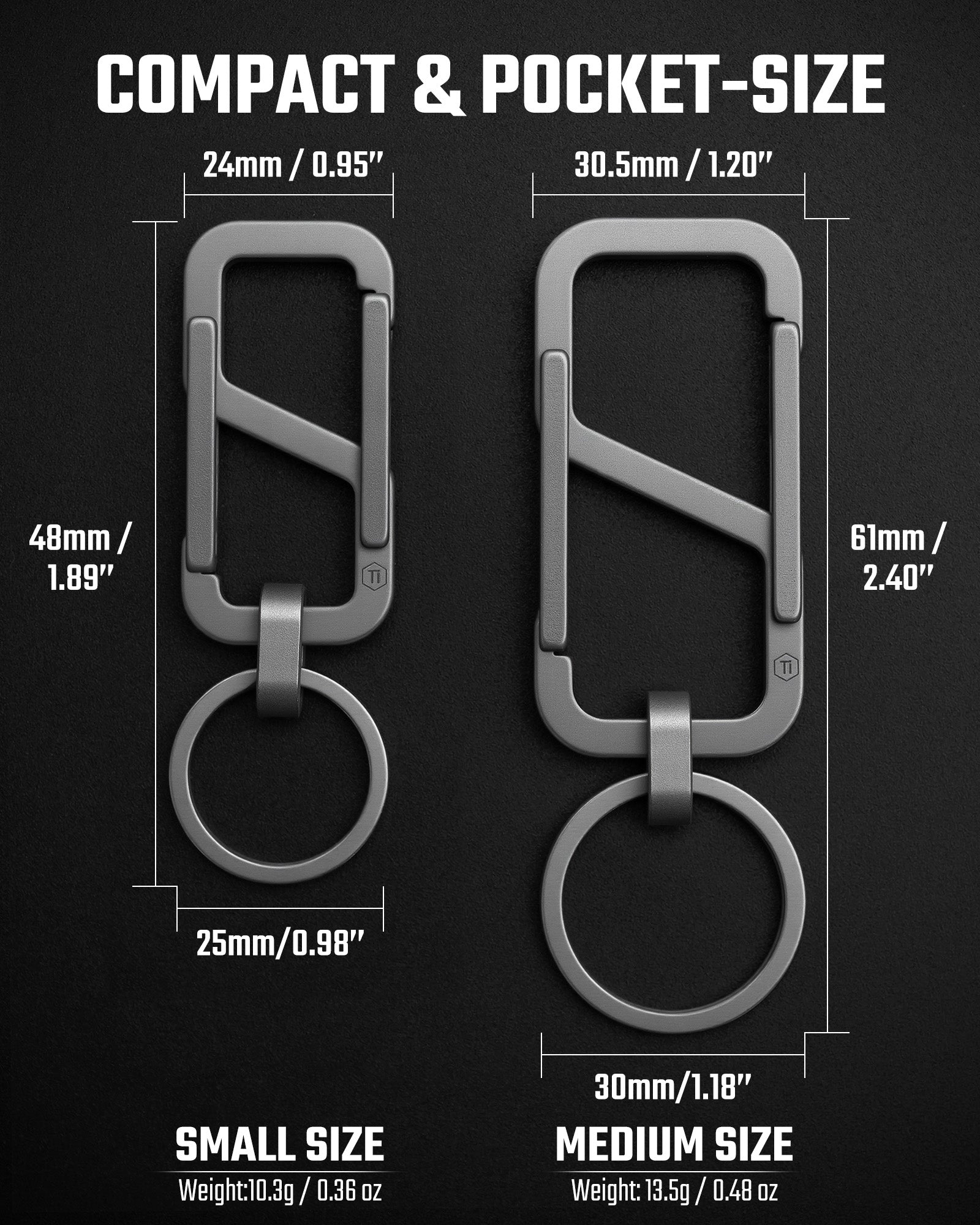 KeyUnity KM26 Double Sided Titanium Keychain Clip