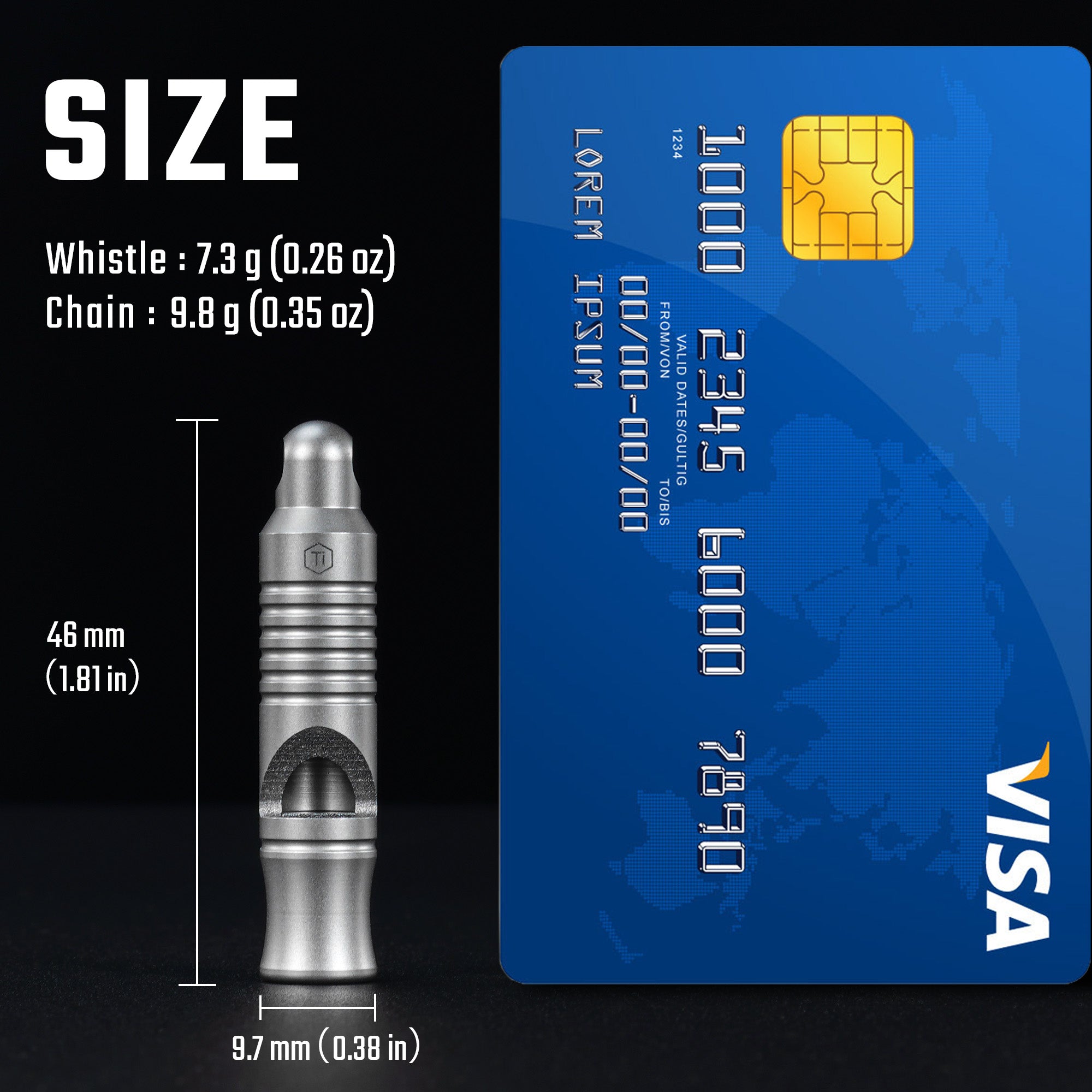 KA56 Titanium Whistle with Lanyard