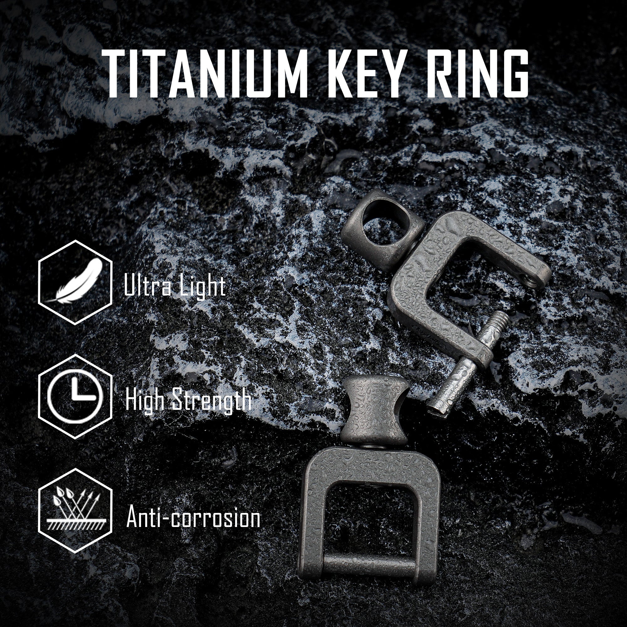 KA35 Titanium Side Pushing Key Ring