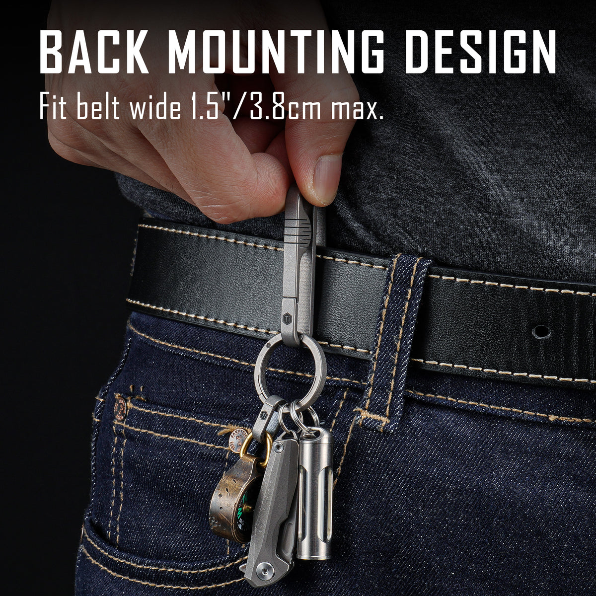 KM20SW Titanium Keychain Clip with Removable Key Ring