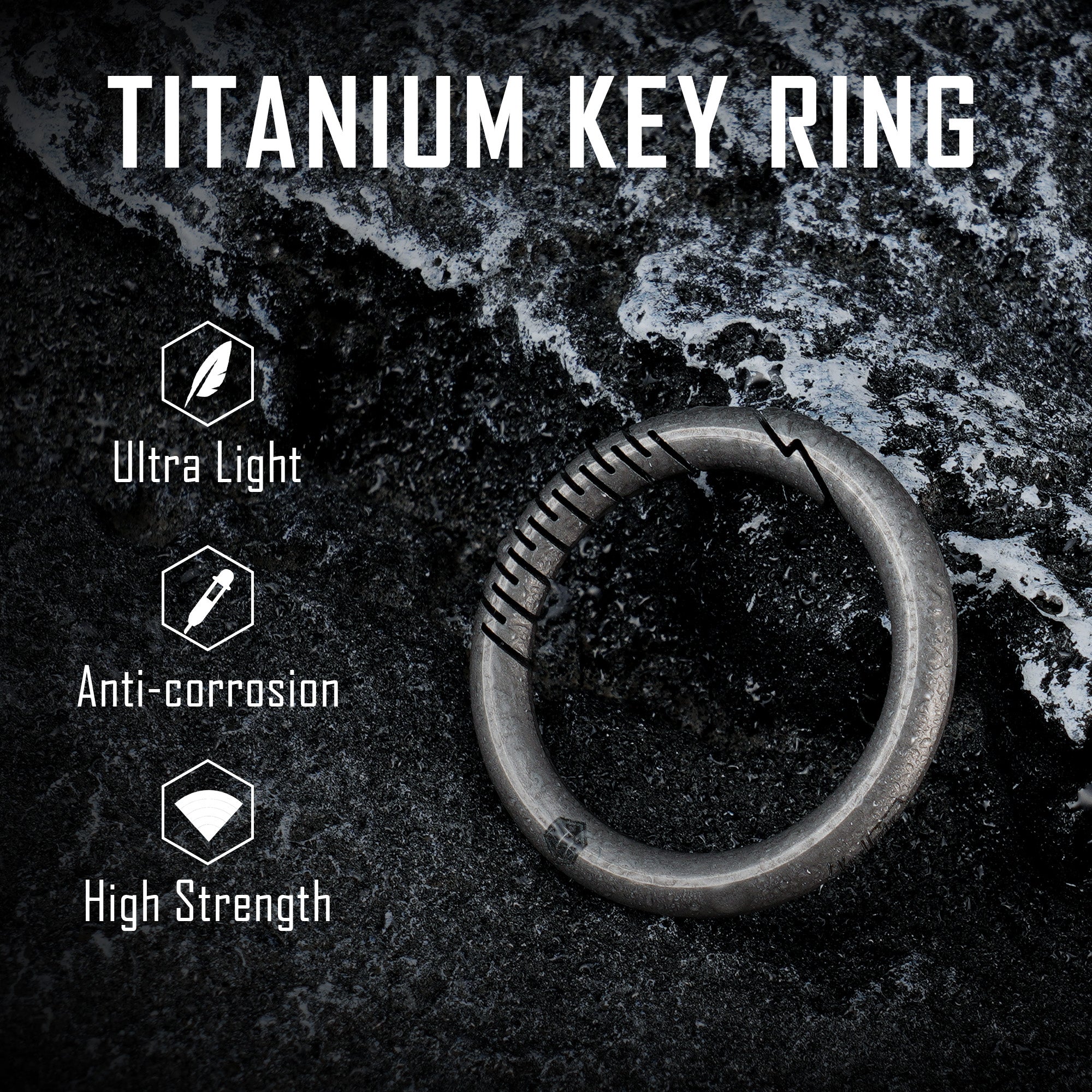 KA34 Titanium Side Pushing Key Ring