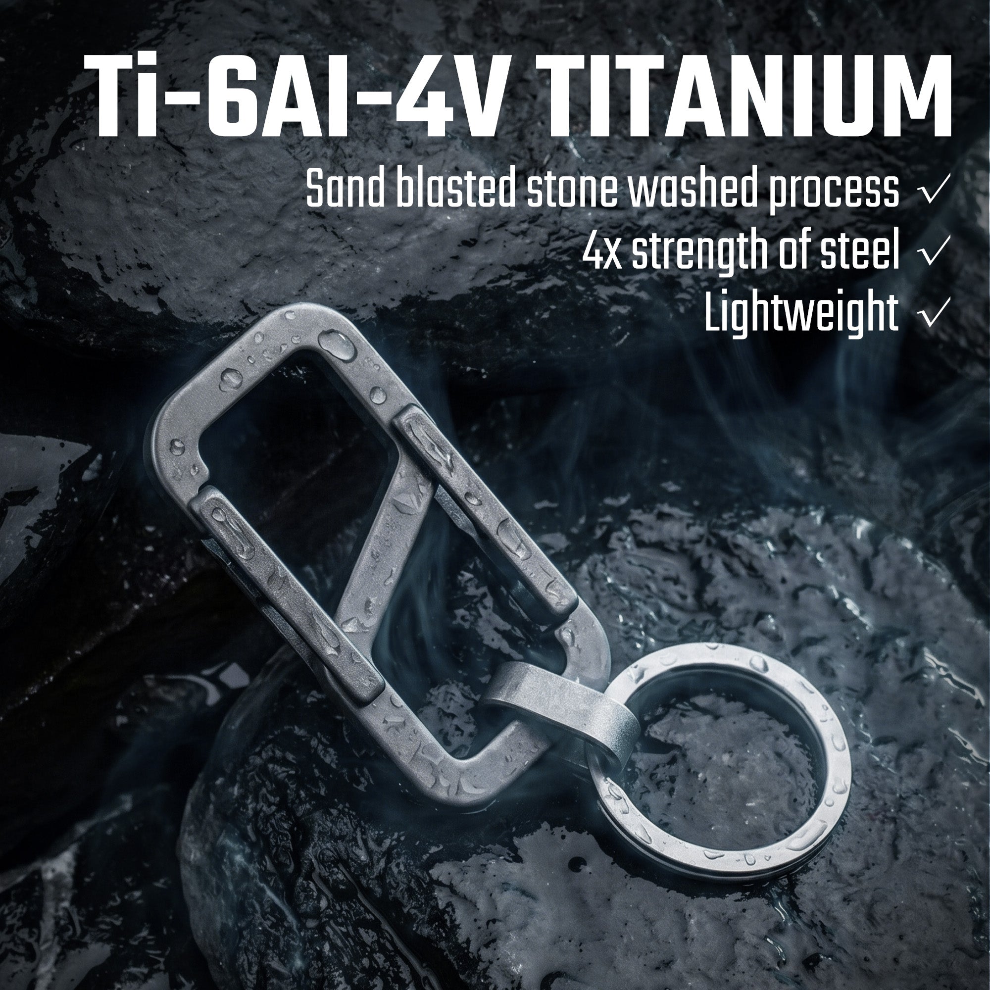 KM26 Double Sided Titanium Keychain Clip