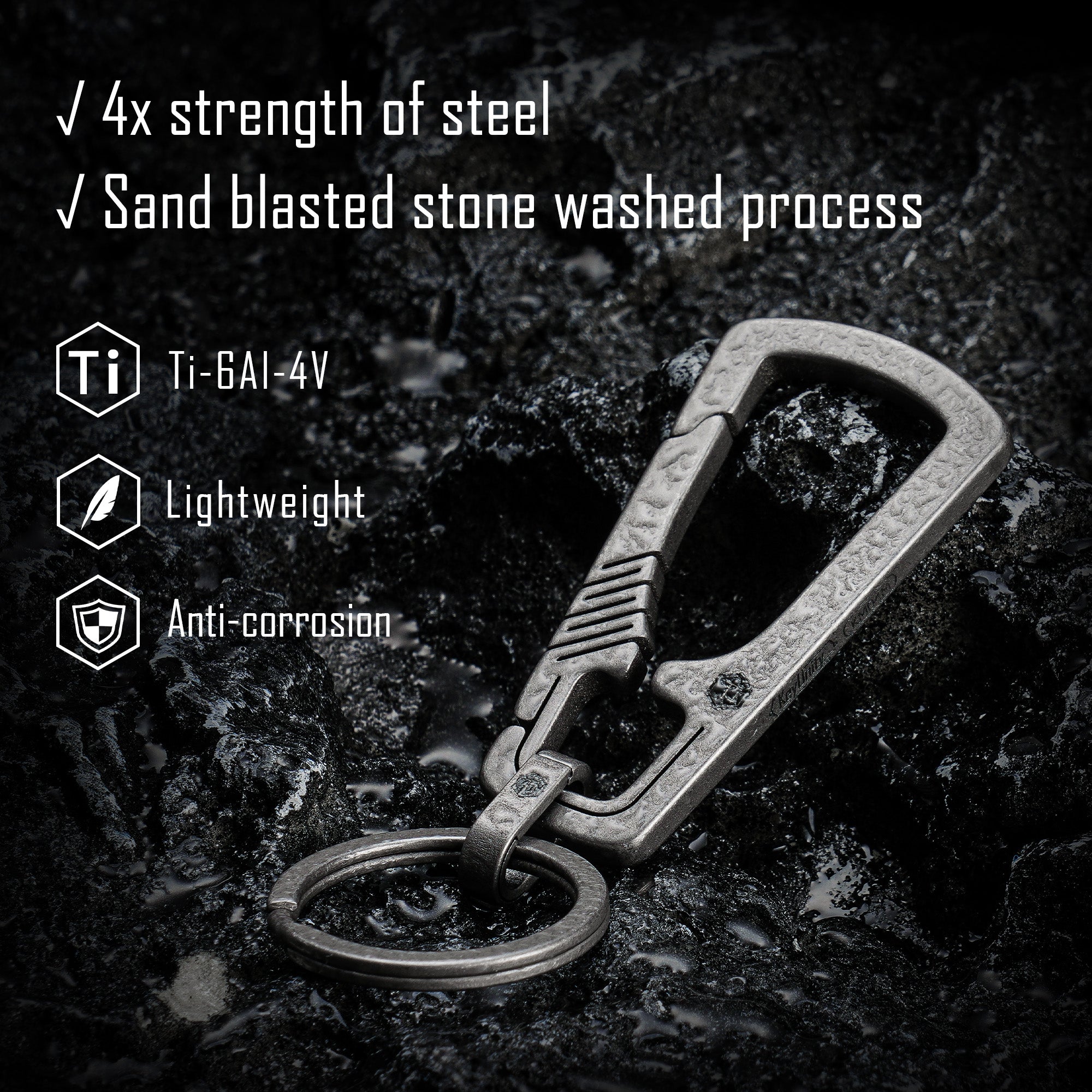 KM04M Titanium Carabiner Keychain Clip