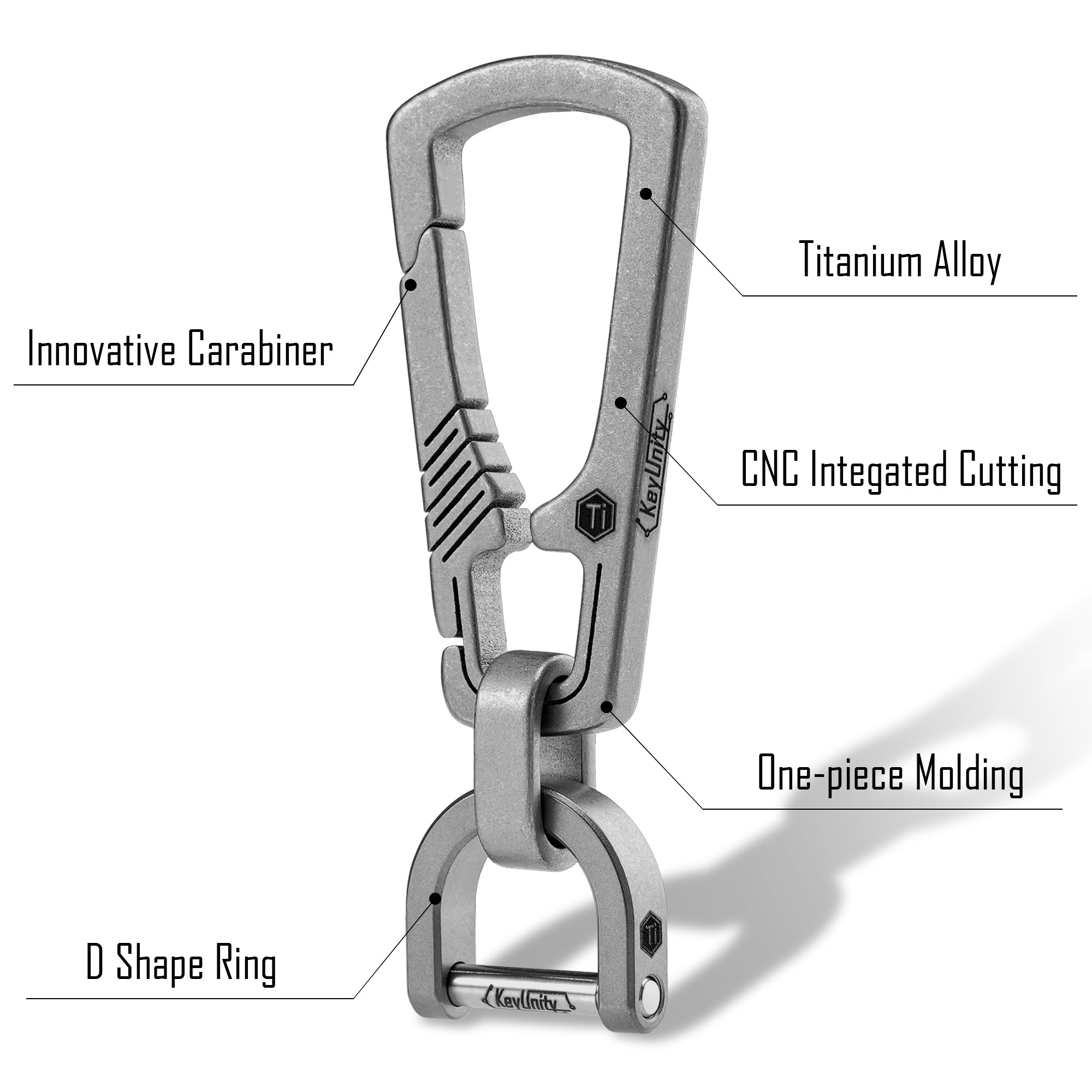 Titanium Carabiner Keychain Multi Functional Lightweight Outdoor Keychain Minimalist Key Holder with Titanium Key Ring (Silver-A Titanium Carabiner Keychain Multi Functional Lightweight Outdoor Keychain Minimalist Key Holder with Titanium Key Ring (Silver-A