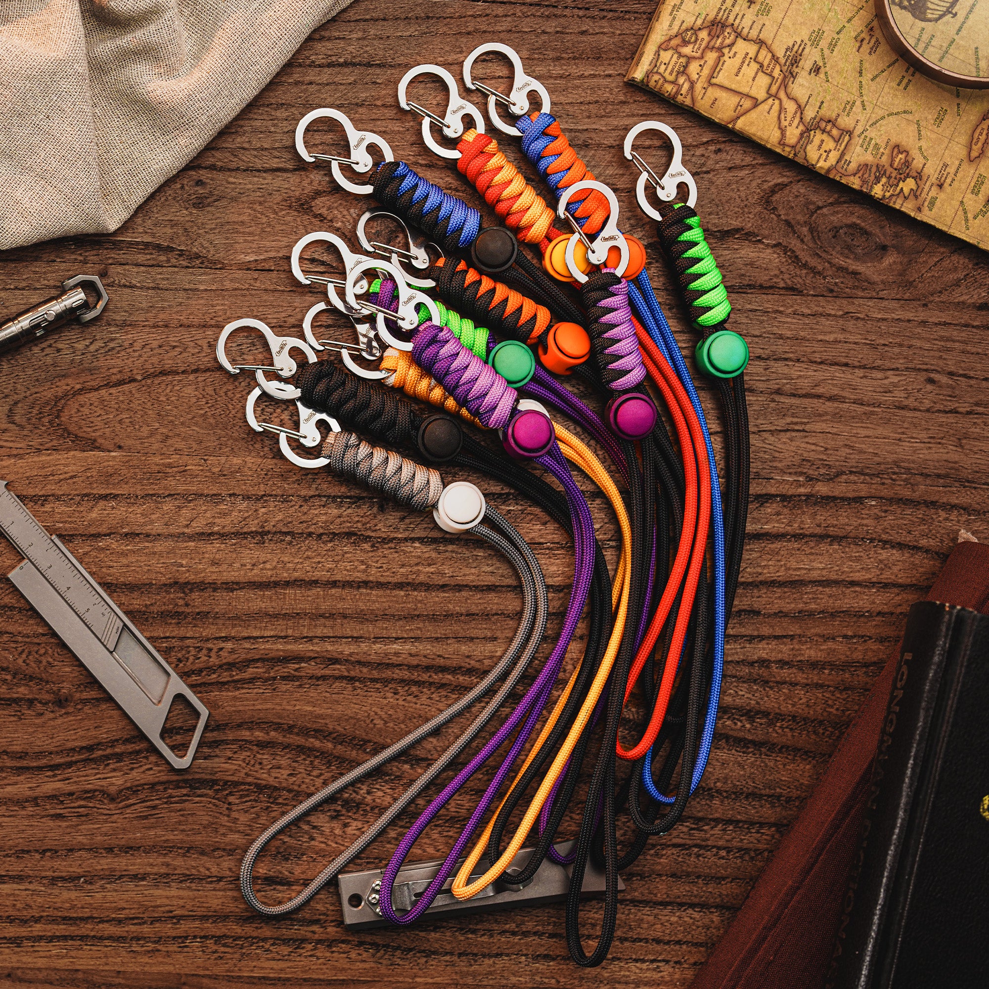 KC01 Braided Paracord Carabiner with Cord Lock