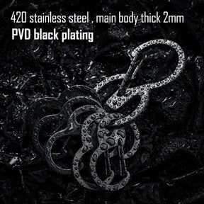 KS04 Stainless Steel Carabiner Clip (BLACK)