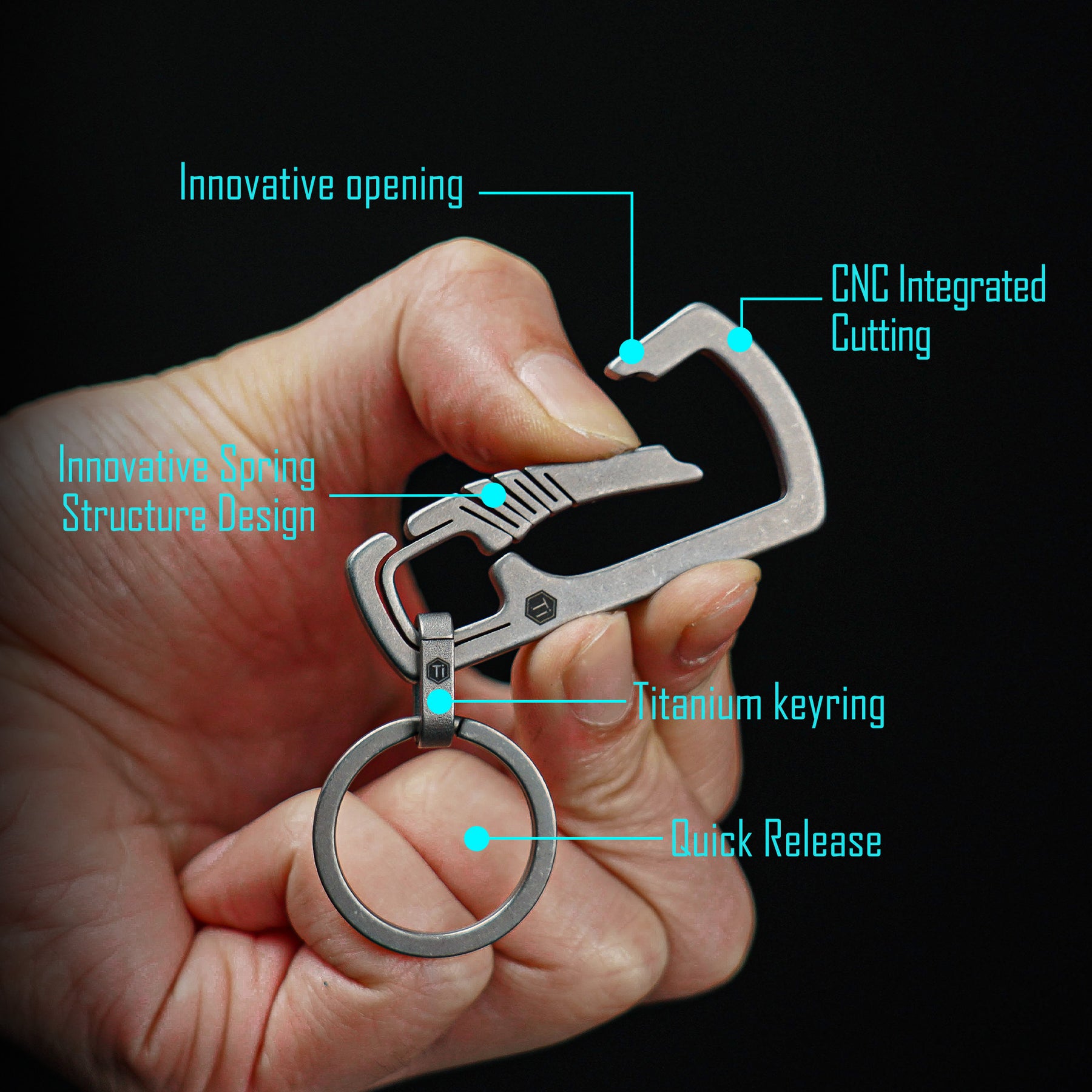 KM04M Titanium Carabiner Keychain Clip