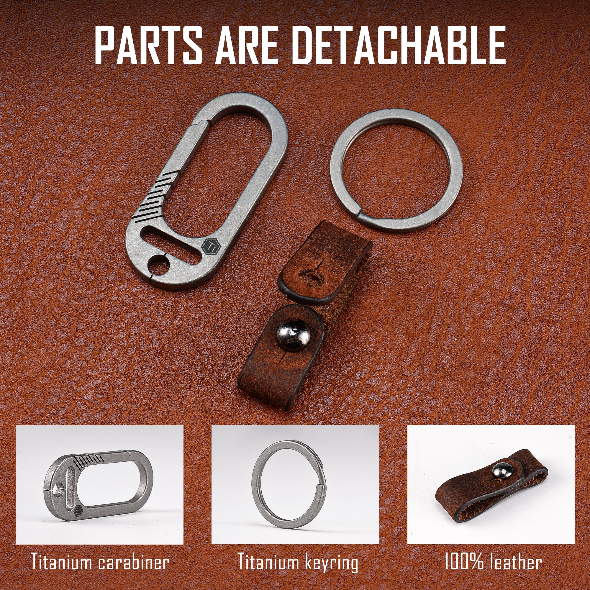 KM24SW Carabiner Leather Keychain Holder