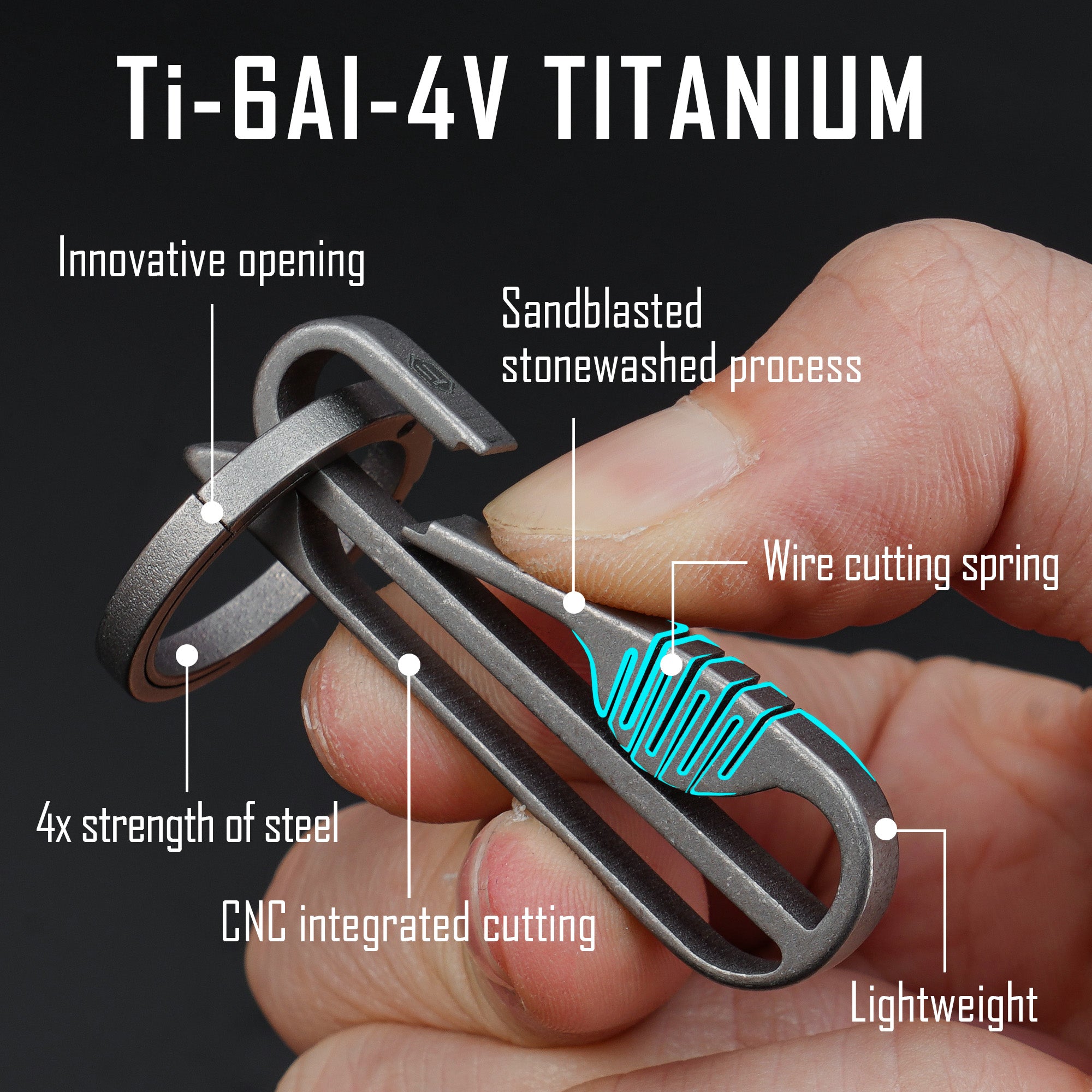 KM20SW Titanium Keychain Clip with Removable Key Ring