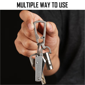 KM16 Titanium EDC Carabiner Keychain Clip with D Ring