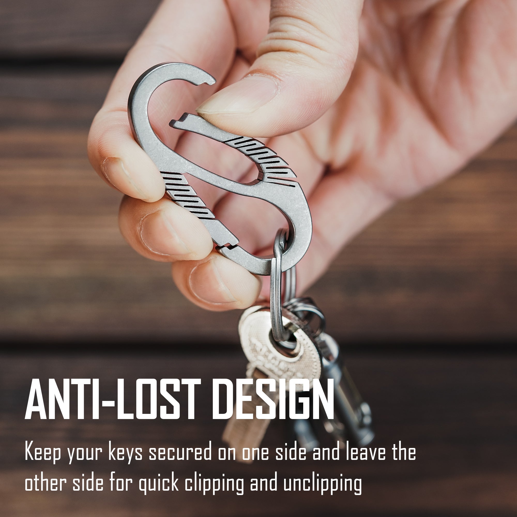 KM08 Titanium Carabiner Keychain Clip