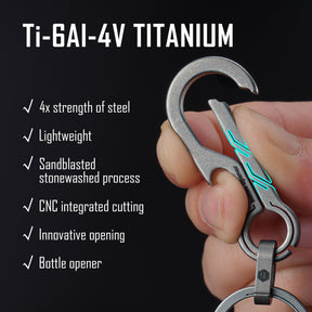 KM18SW Titanium EDC Keychain Clip with Bottle Opener