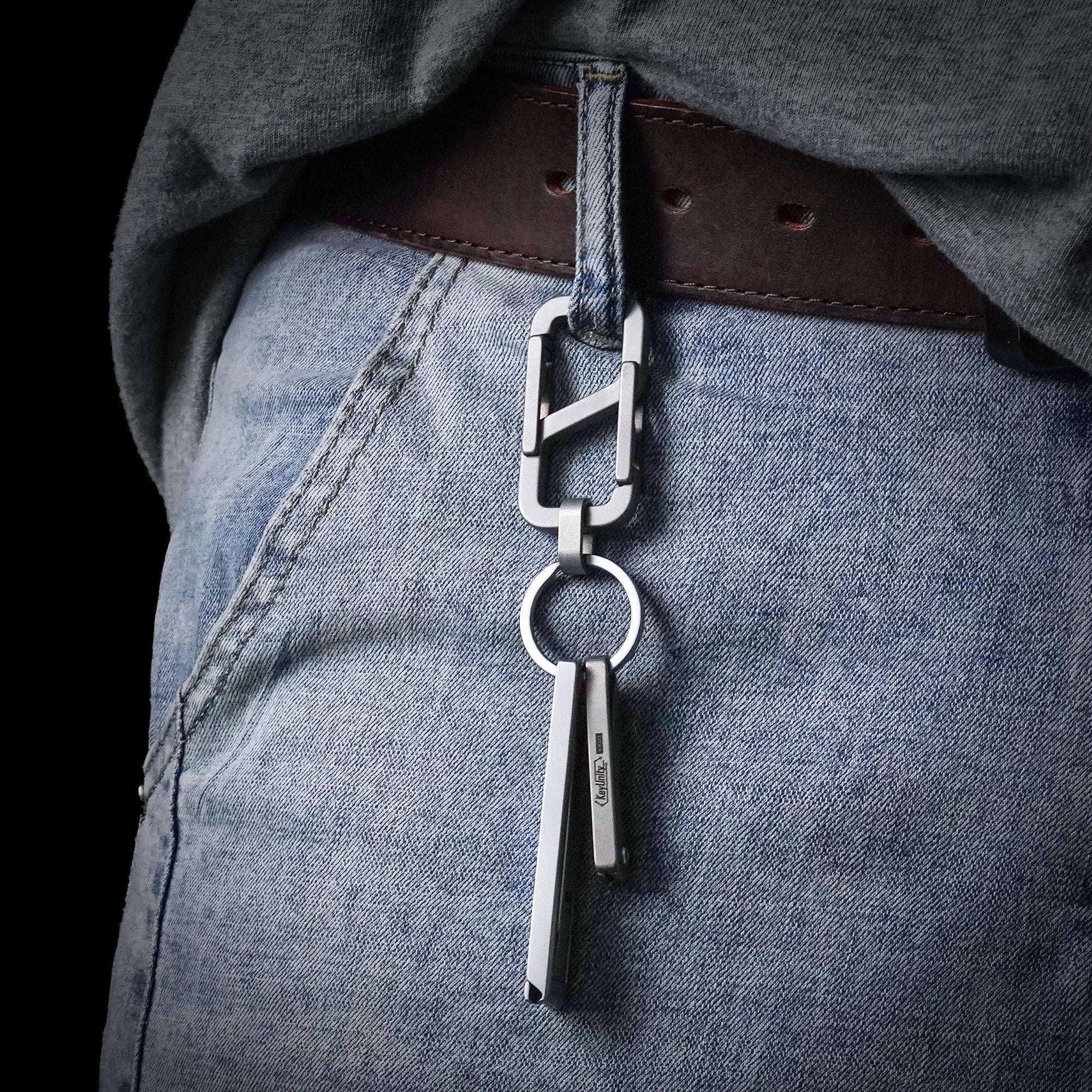 KM26 Double Sided Titanium Keychain Clip