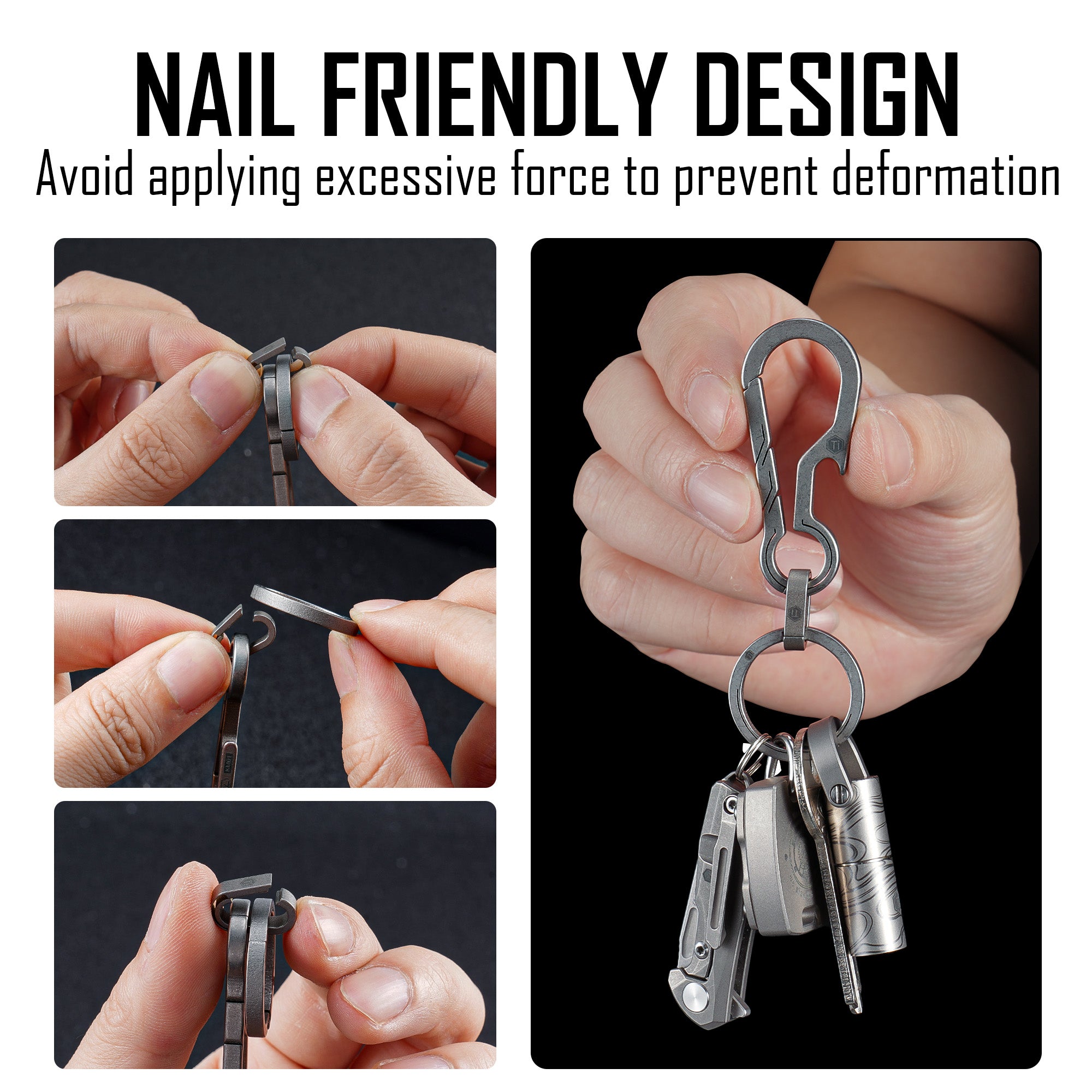 KM18SW Titanium EDC Keychain Clip with Bottle Opener