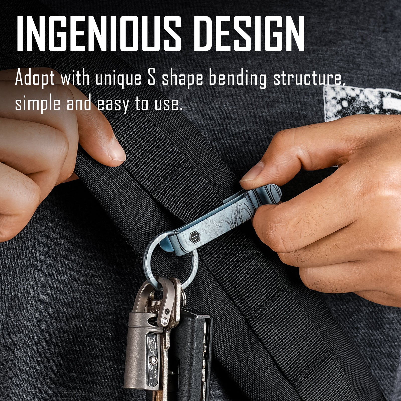 KM00 Titanium Alloy Keychain Belt Clip