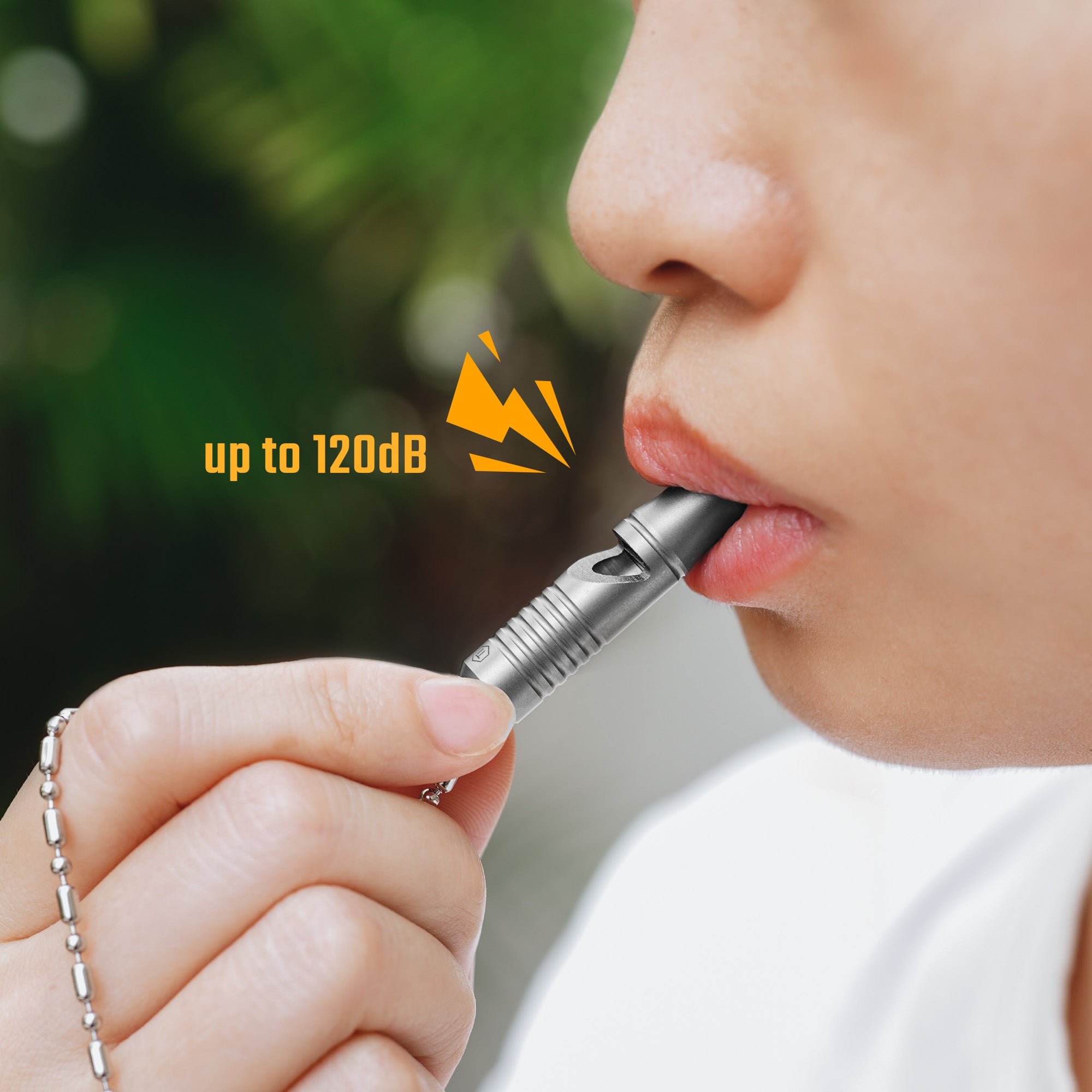 KeyUnity KA56 Titanium Whistle with Lanyard
