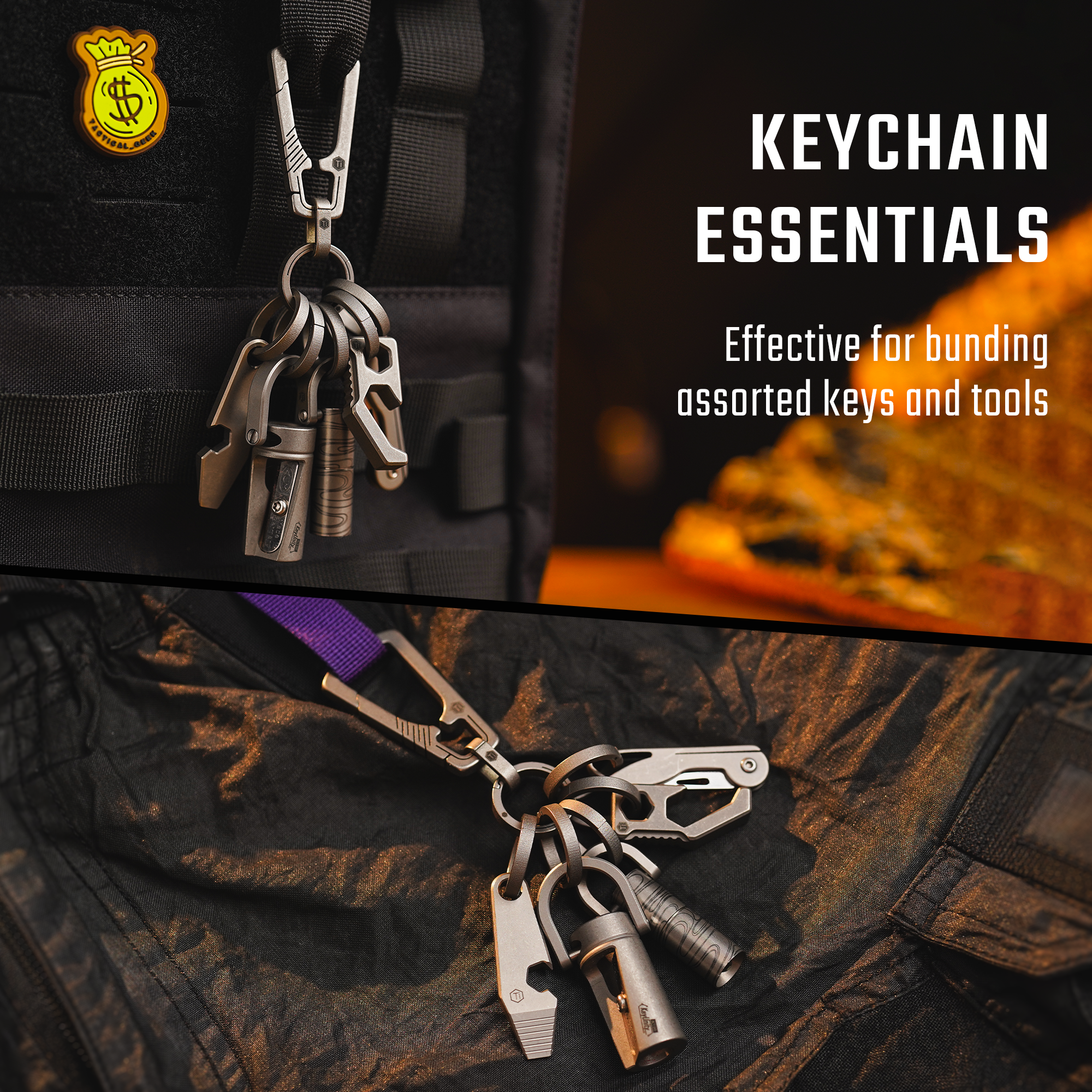 KA44SW 10PCS Titanium Side Pushing Key Ring