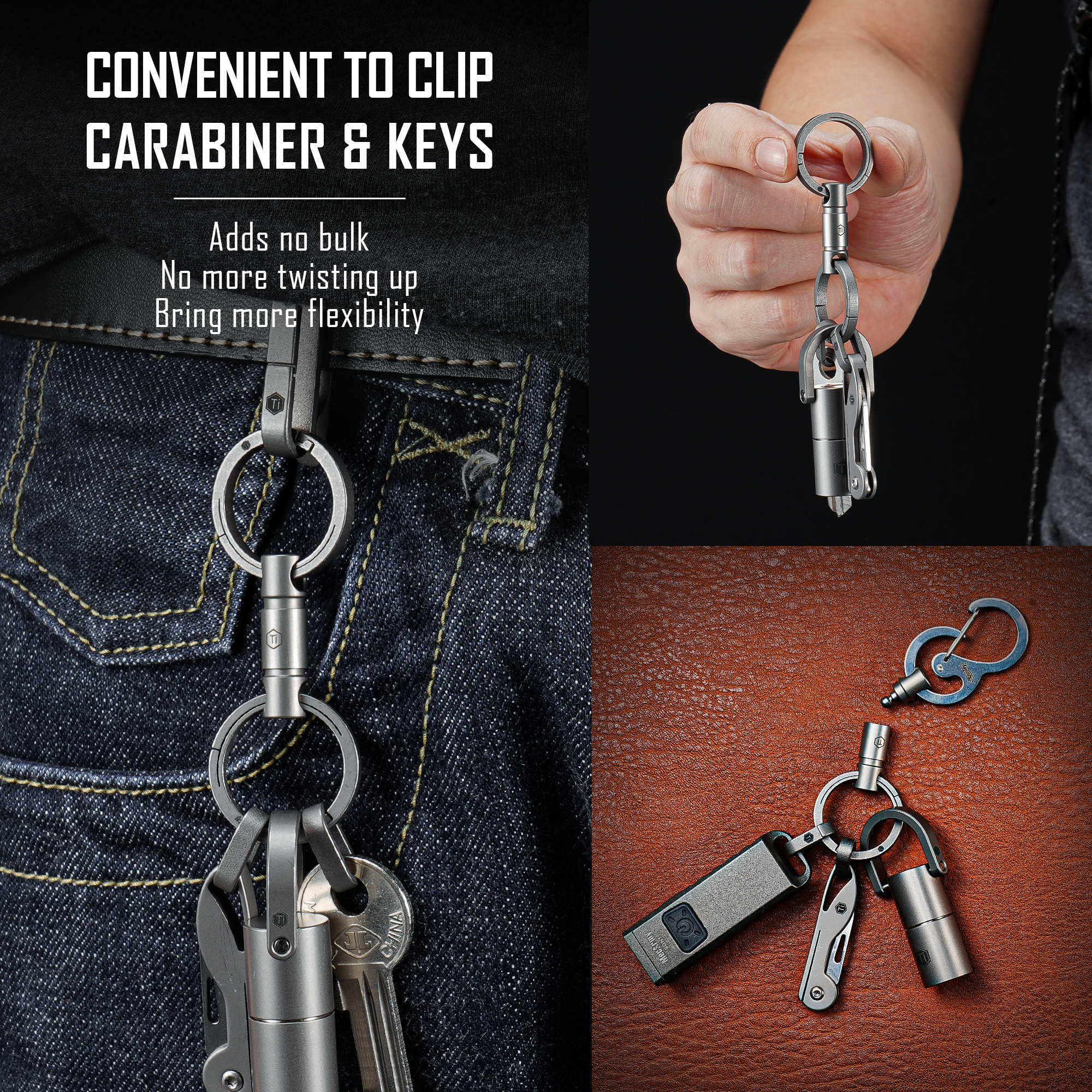 KA38SW Double-end Swivel Keychain Key Ring Connector