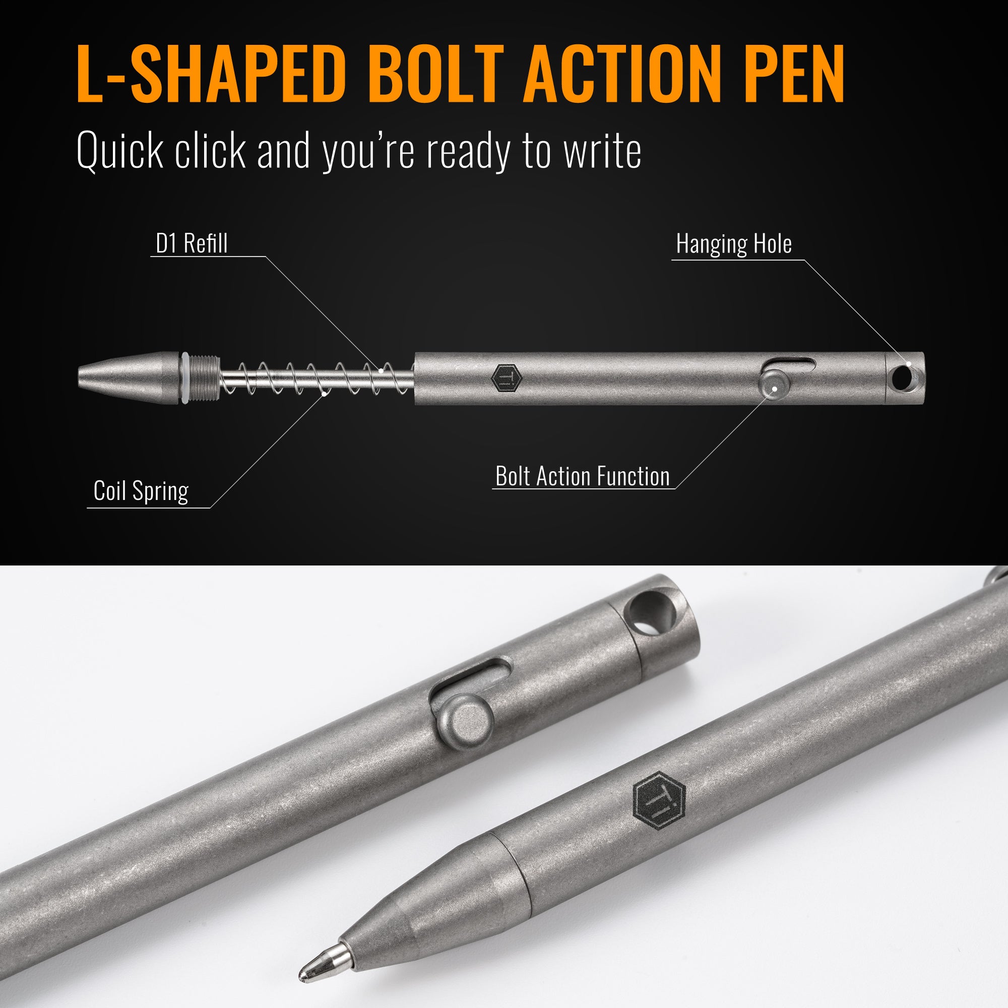 KP00 Titanium Alloy Bolt Action Pen