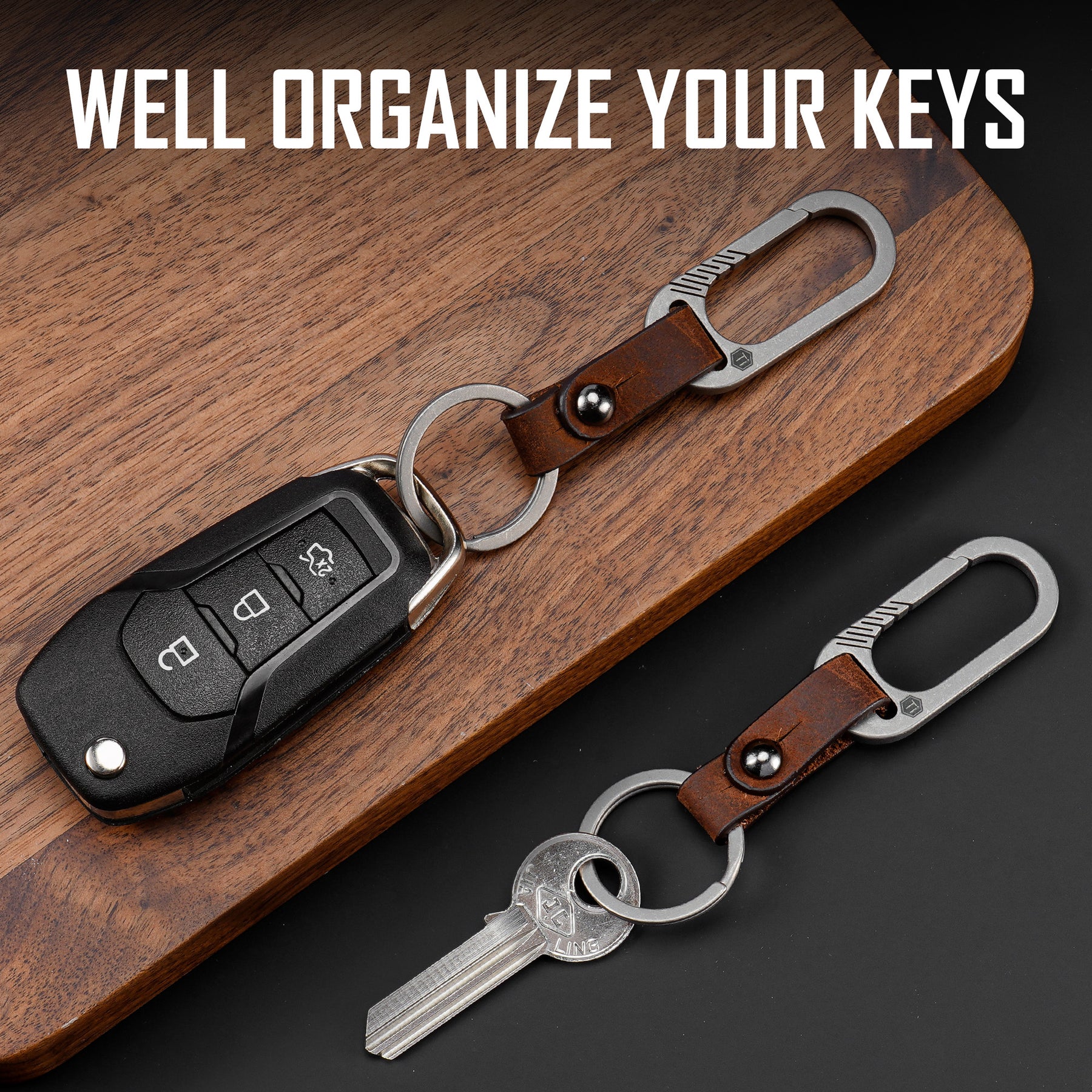 KM24SW Carabiner Leather Keychain Holder