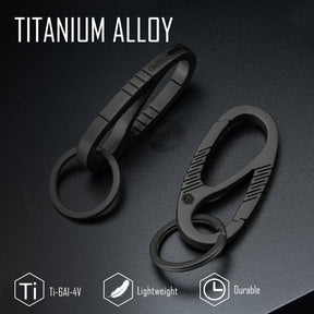 KM08 Titanium Carabiner Keychain Clip （BLACK）