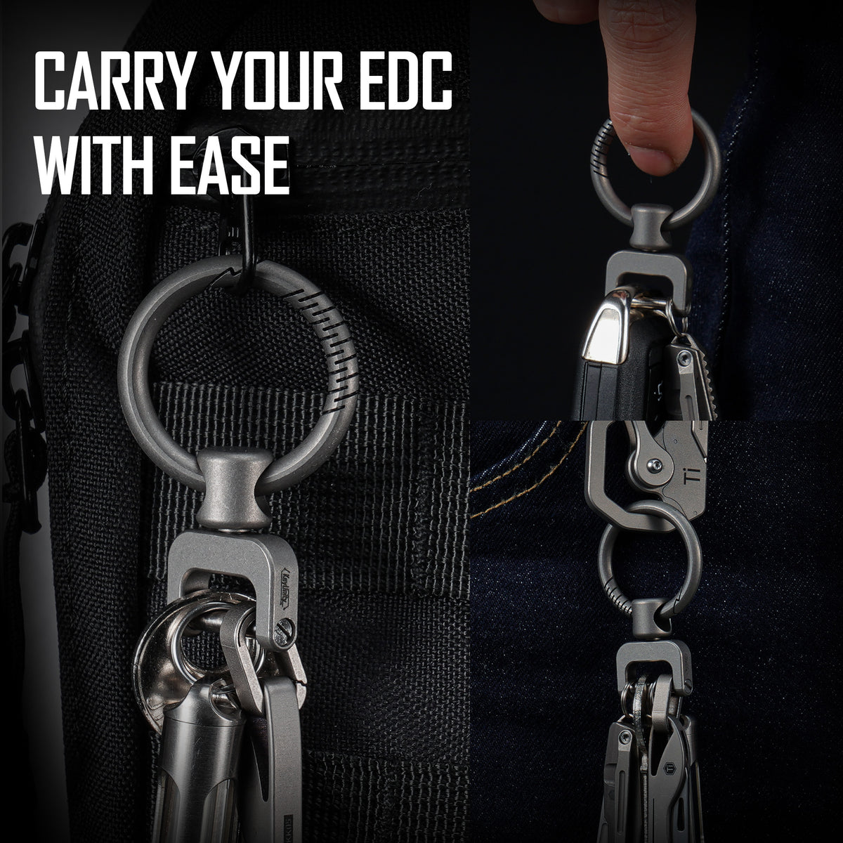 KeyUnity KA36 Titanium Side Pushing Key Ring