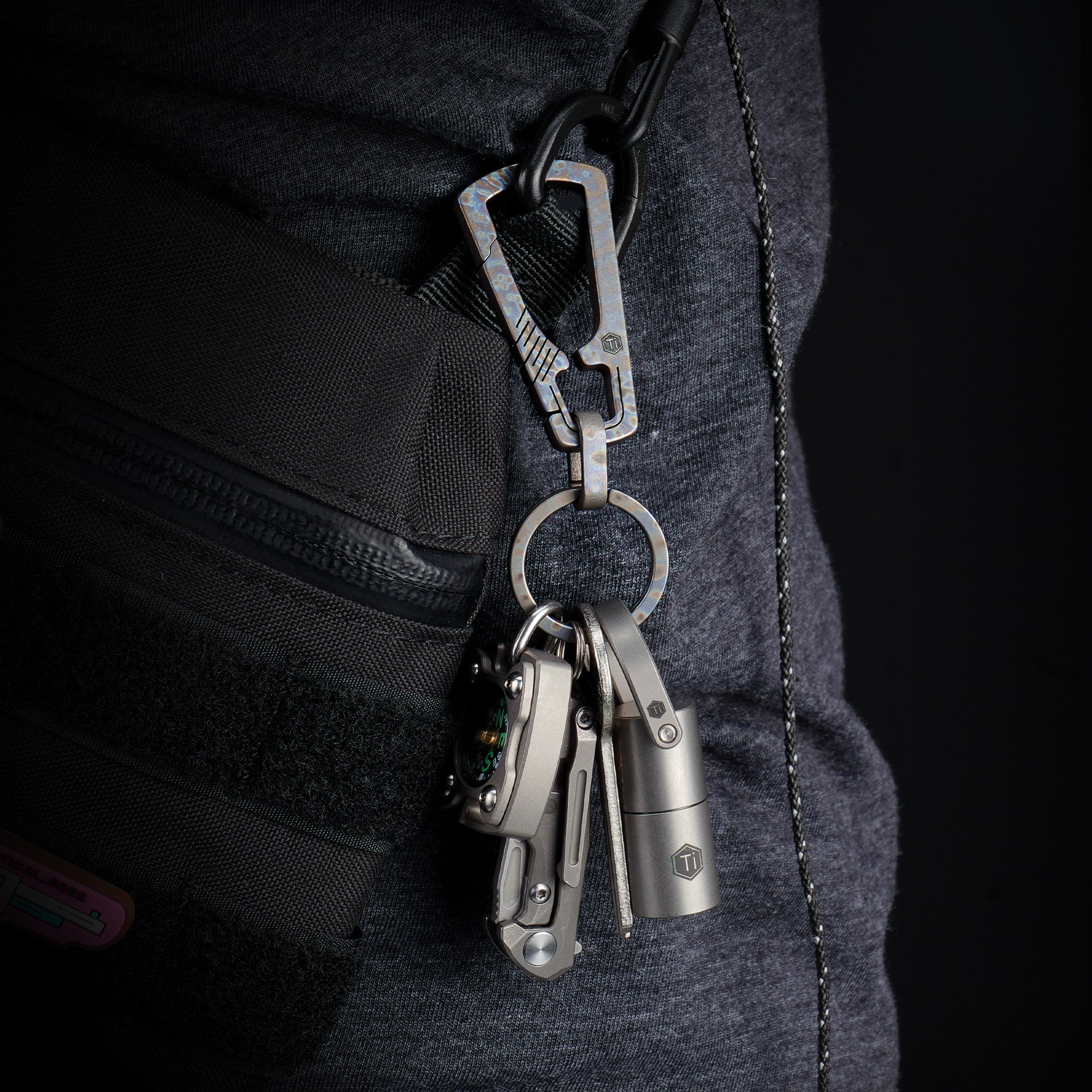 KM04HF Titanium Carabiner Keychain Clip