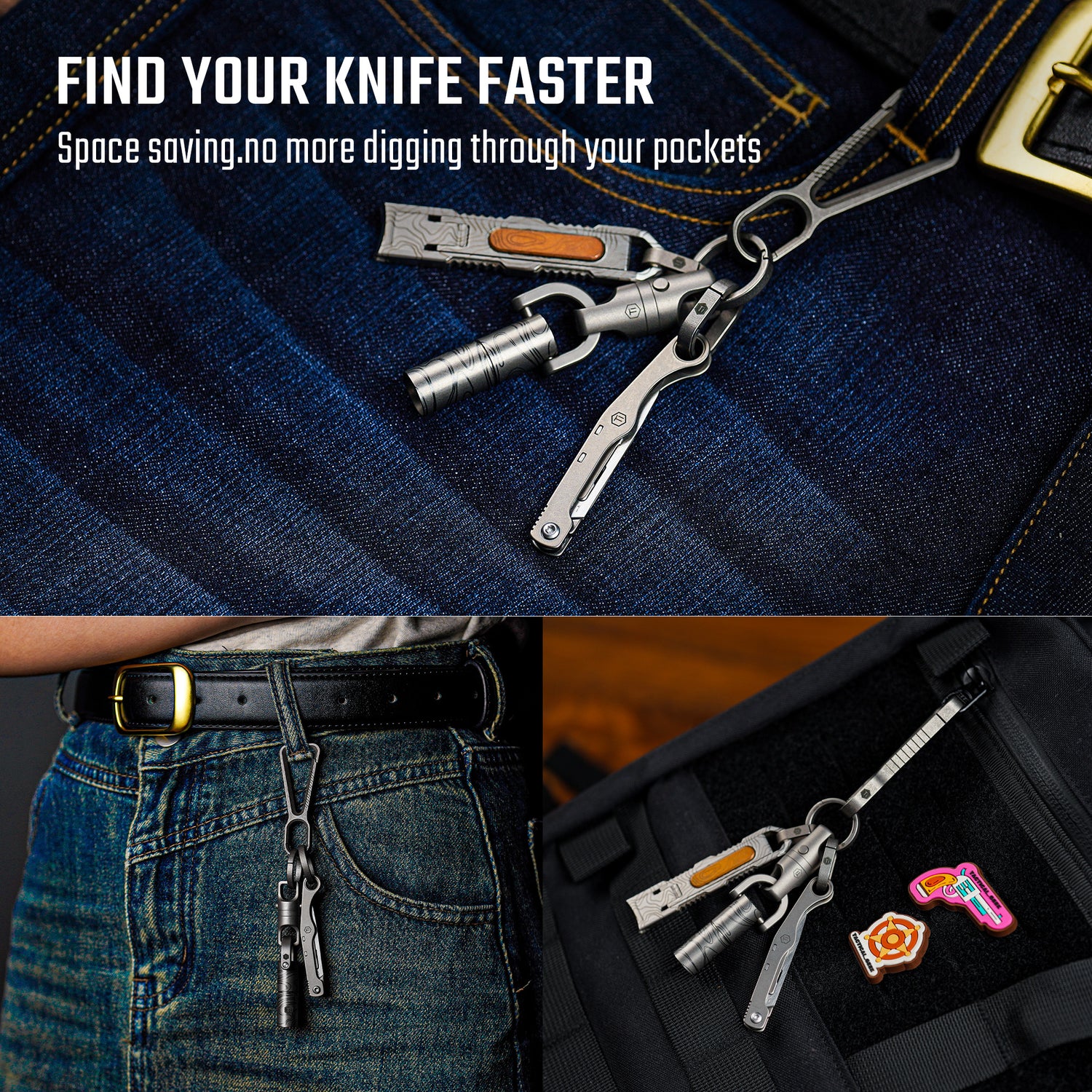 KeyUnity KK13 Mini Titanium Pocket Knife for Everyday Carry