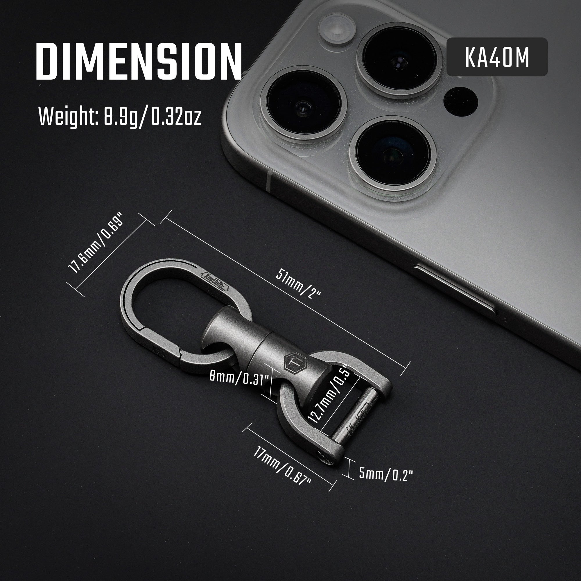 KA40 Titanium Alloy Swivel Key Ring