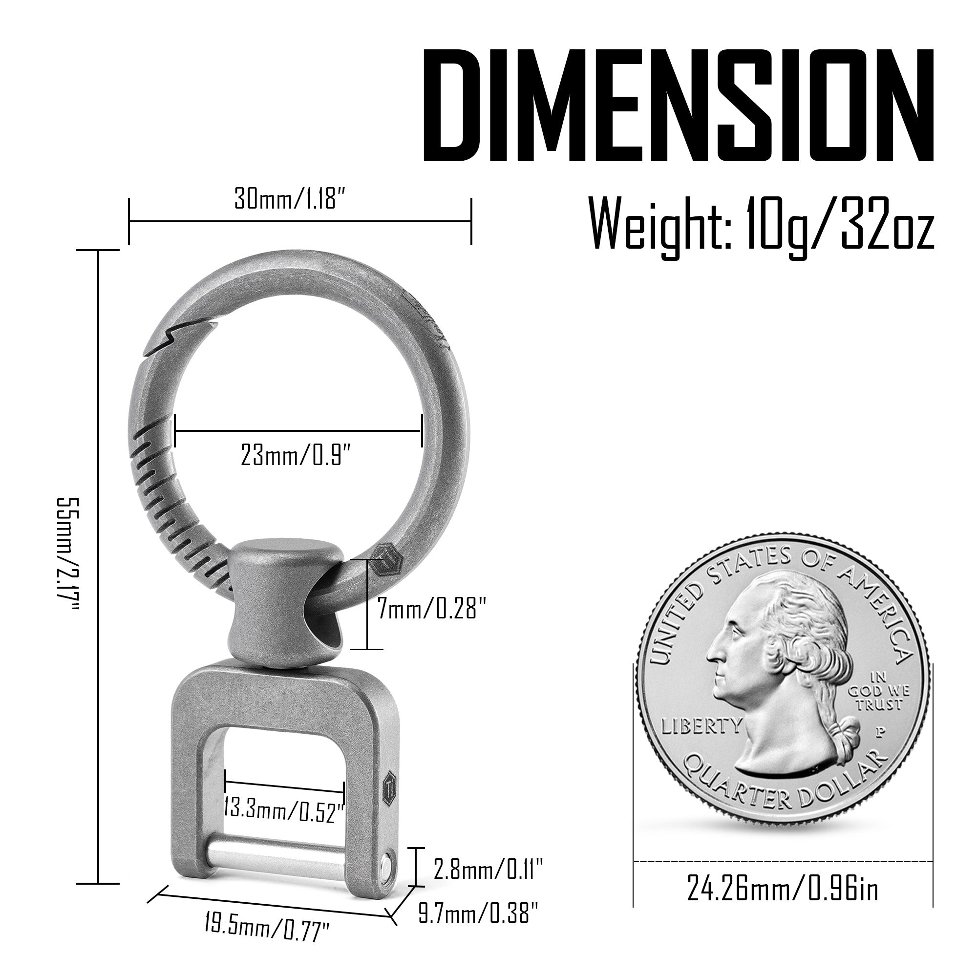 KA36 Titanium Side Pushing Key Ring