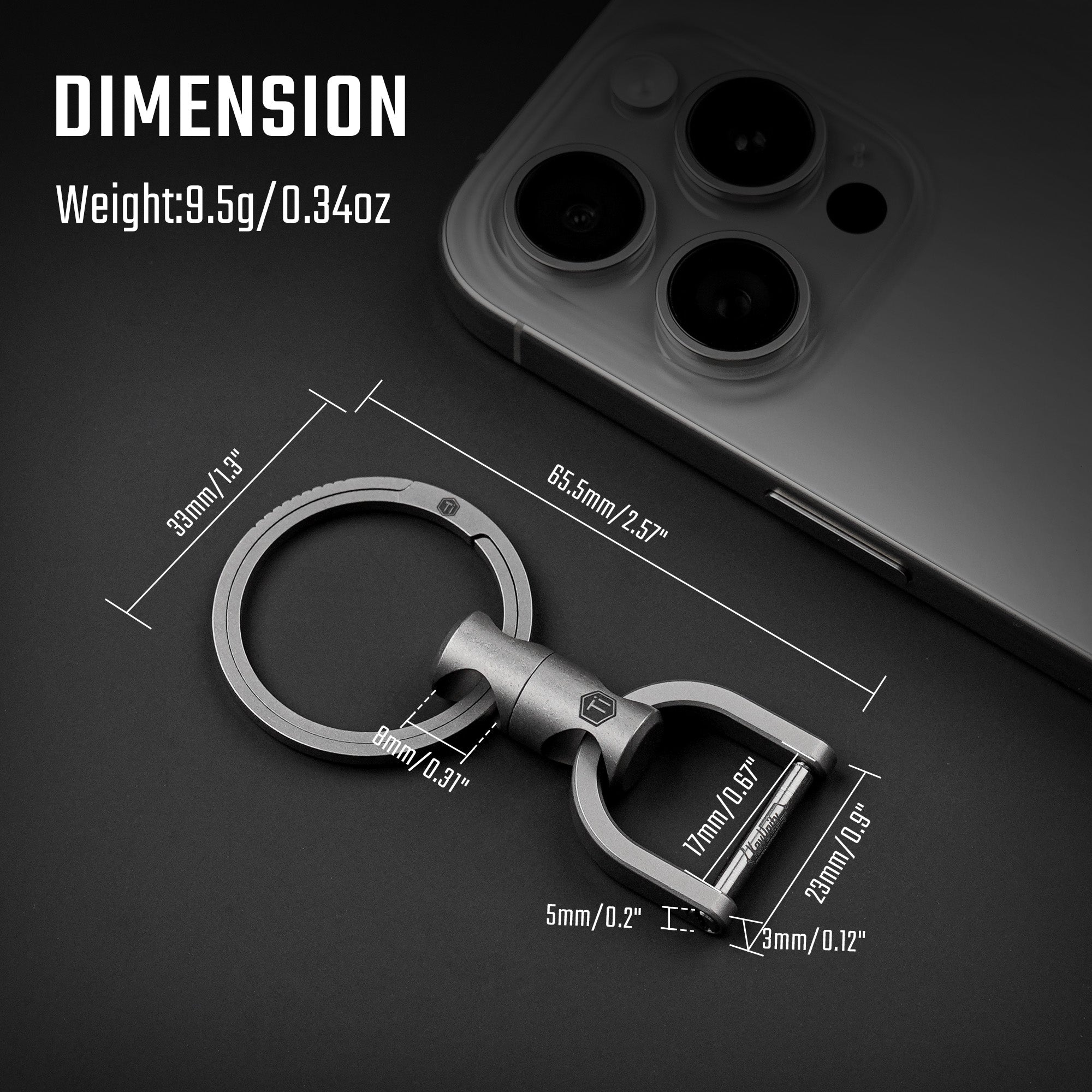 KM13 Titanium Alloy Keychain Key Ring Connector