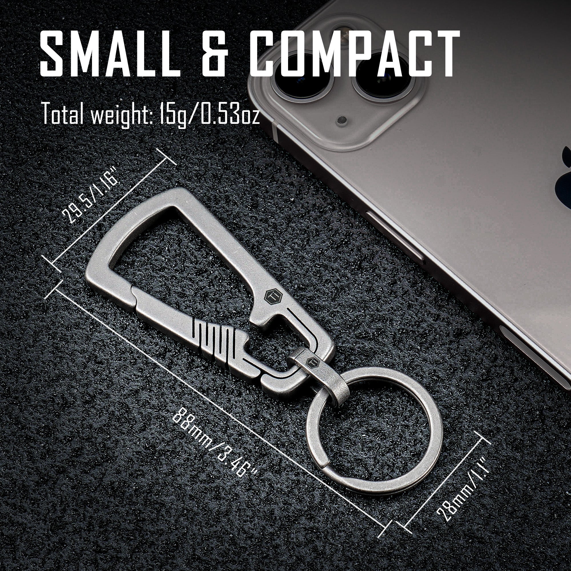 KM04M Titanium Carabiner Keychain Clip