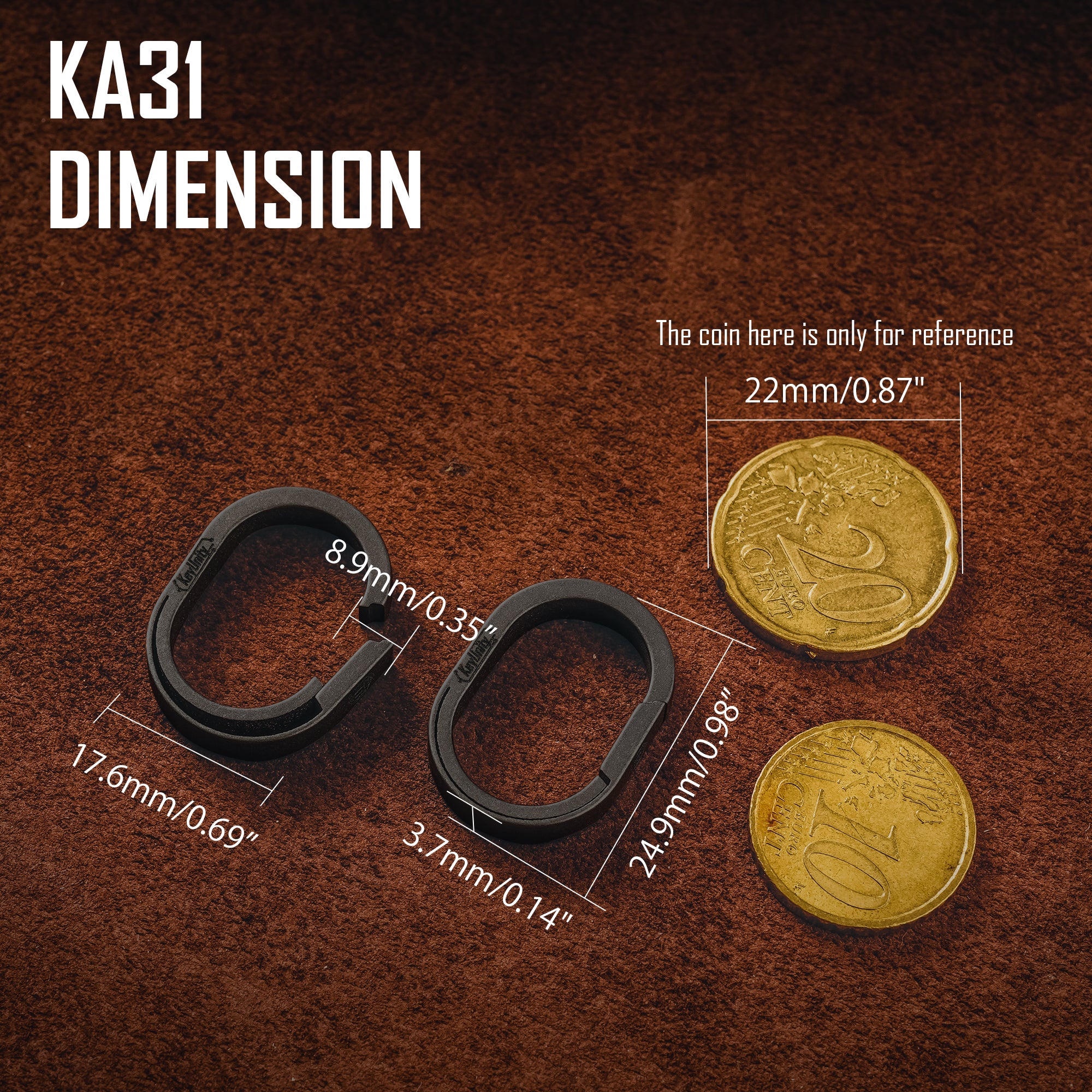 KA31 Titanium Key Ring （Black）