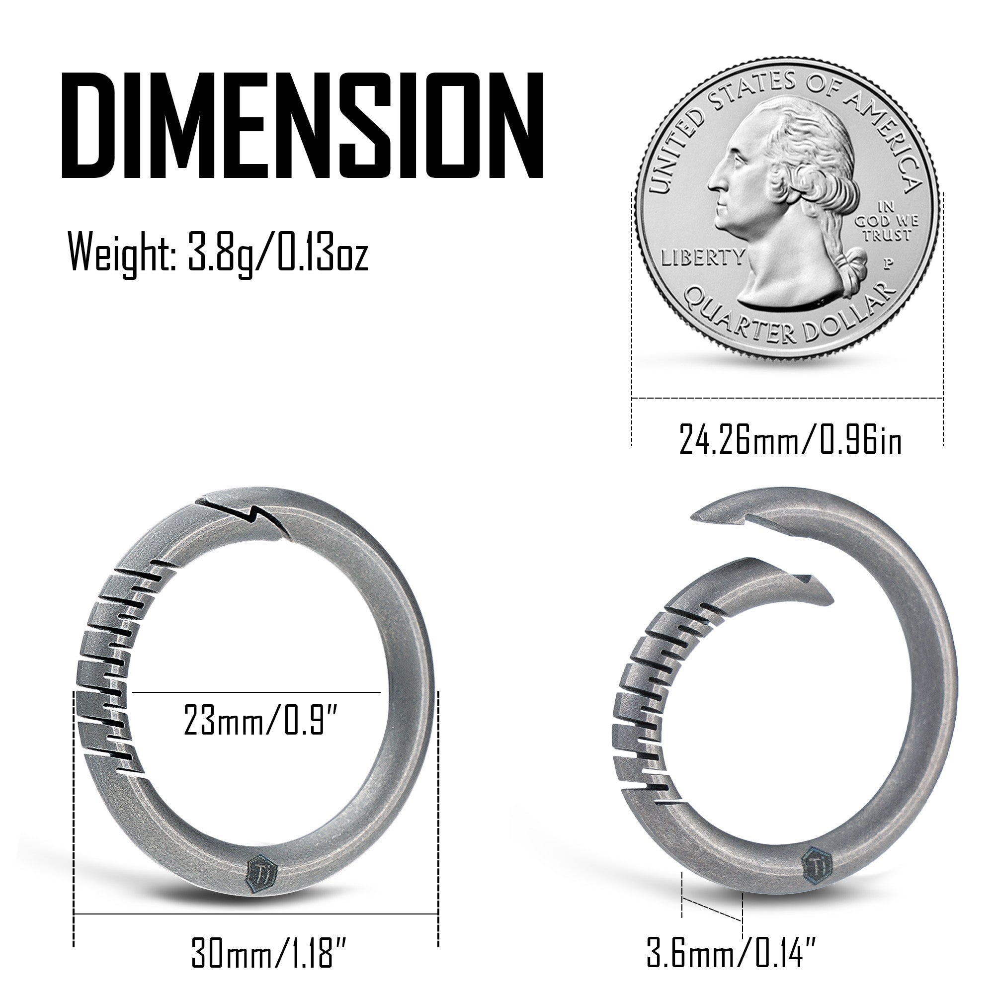 KA34 Titanium Side Pushing Key Ring