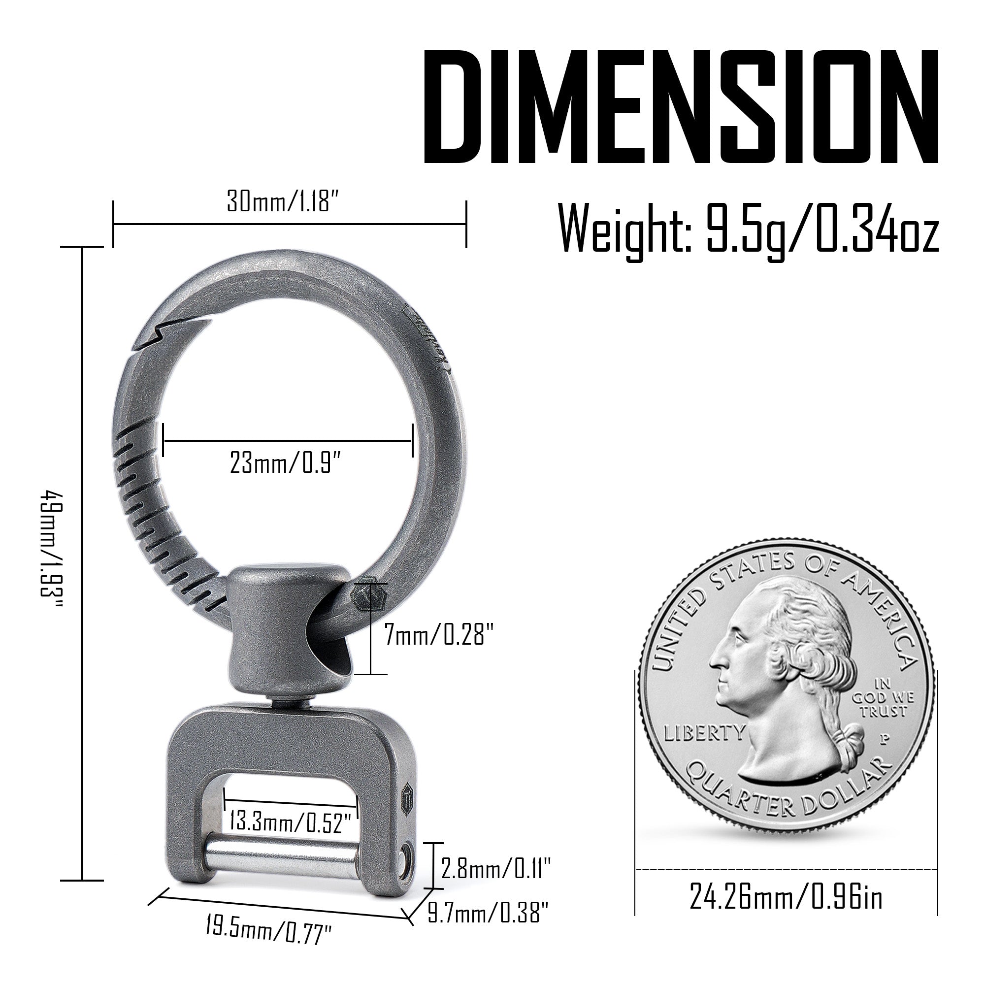 KA36 Titanium Side Pushing Key Ring