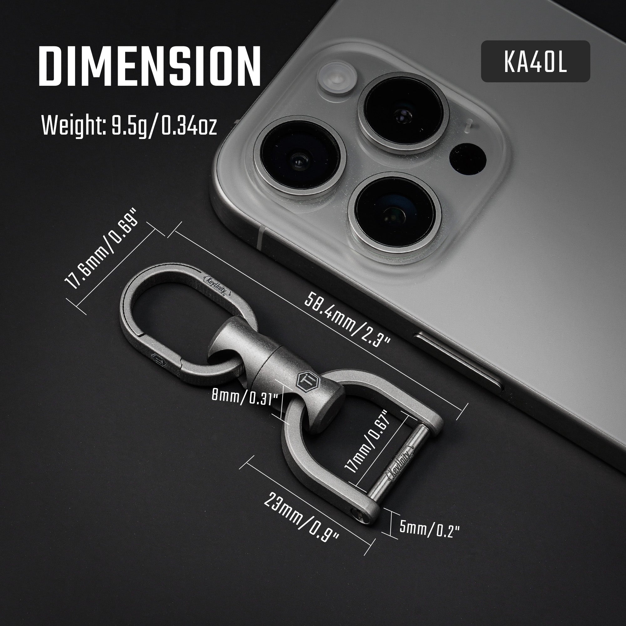 KA40 Titanium Alloy Swivel Key Ring