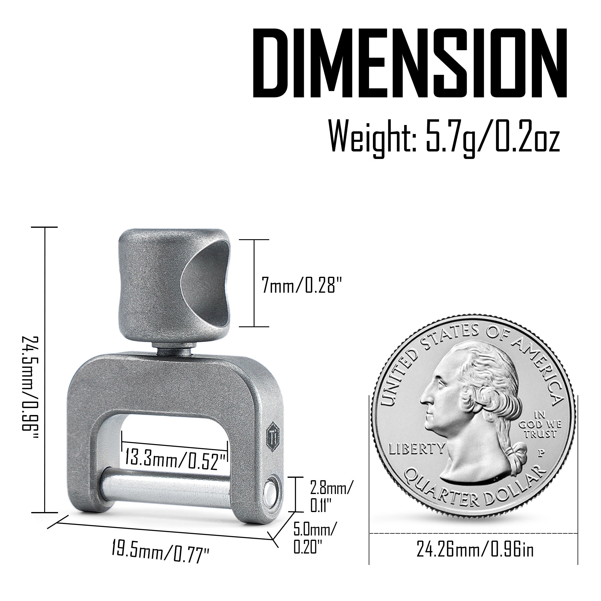 KA35 Titanium Side Pushing Key Ring