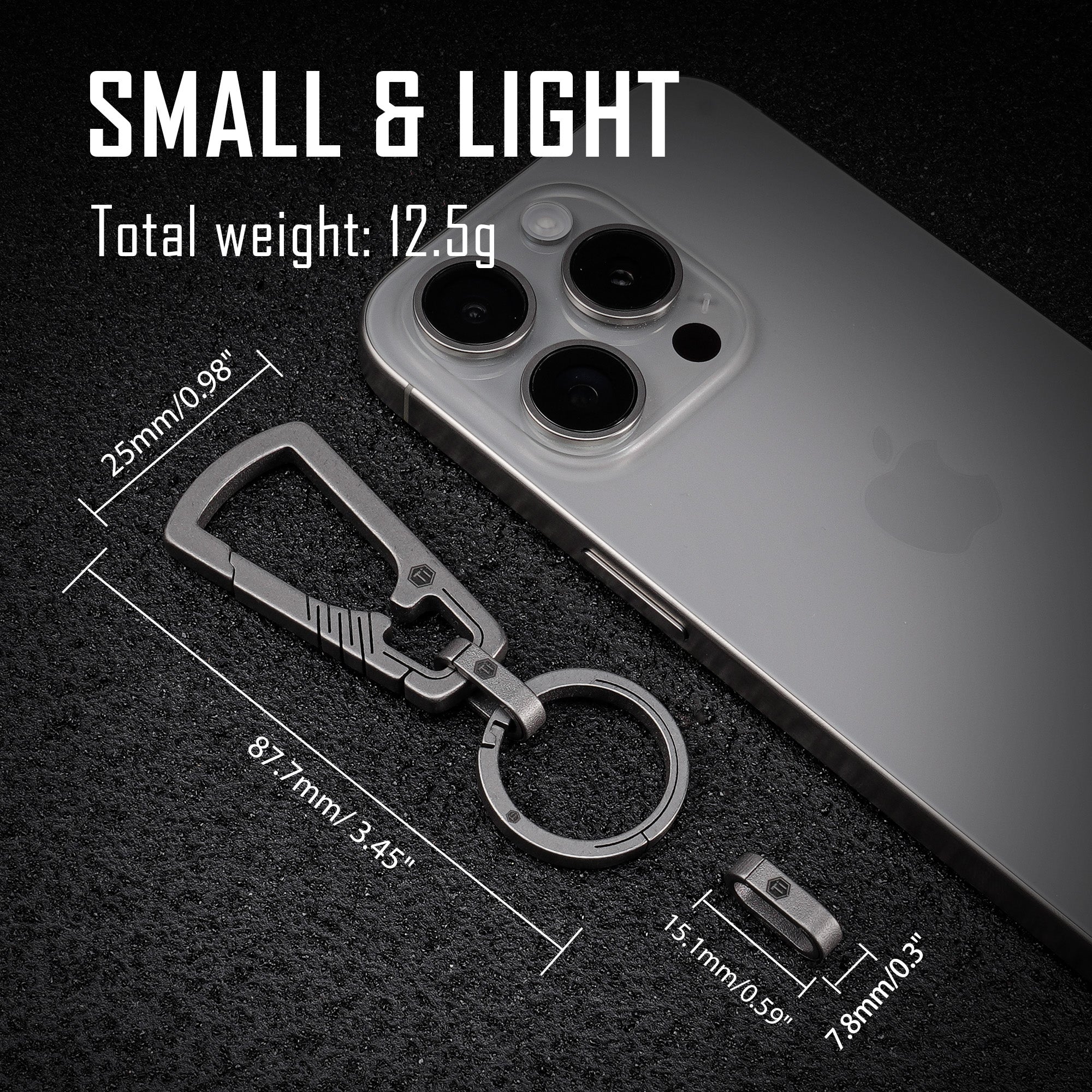 KM22SW Titanium Carabiner Keychain Clip