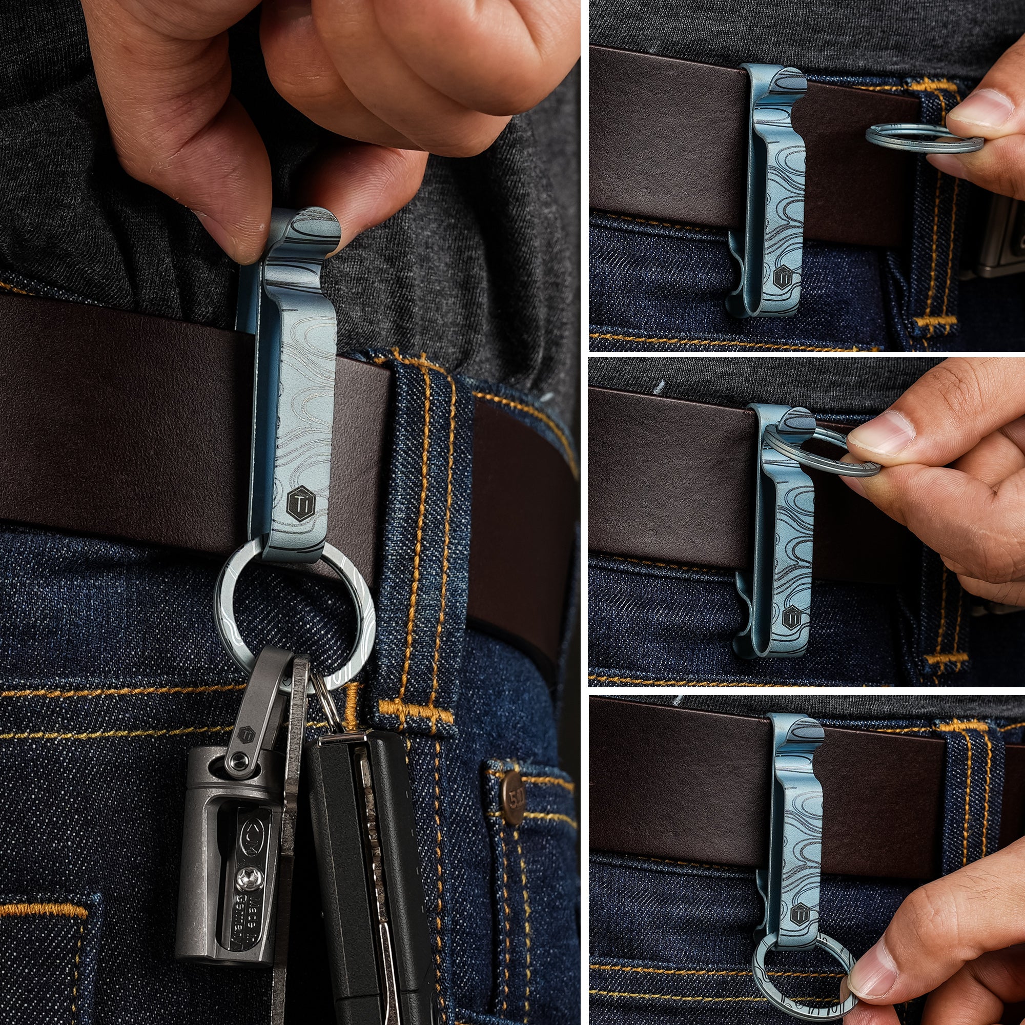 KM00 Titanium Alloy Keychain Belt Clip