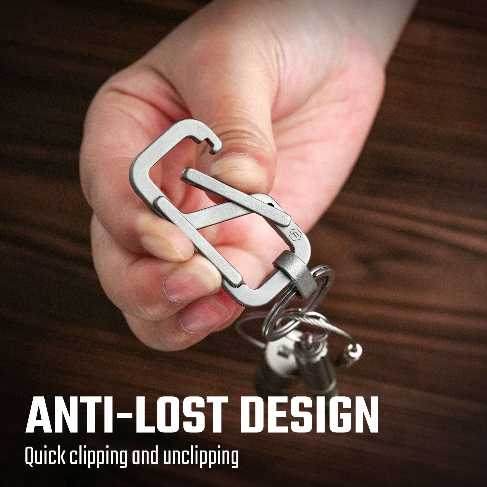 KM26 Double Sided Titanium Keychain Clip