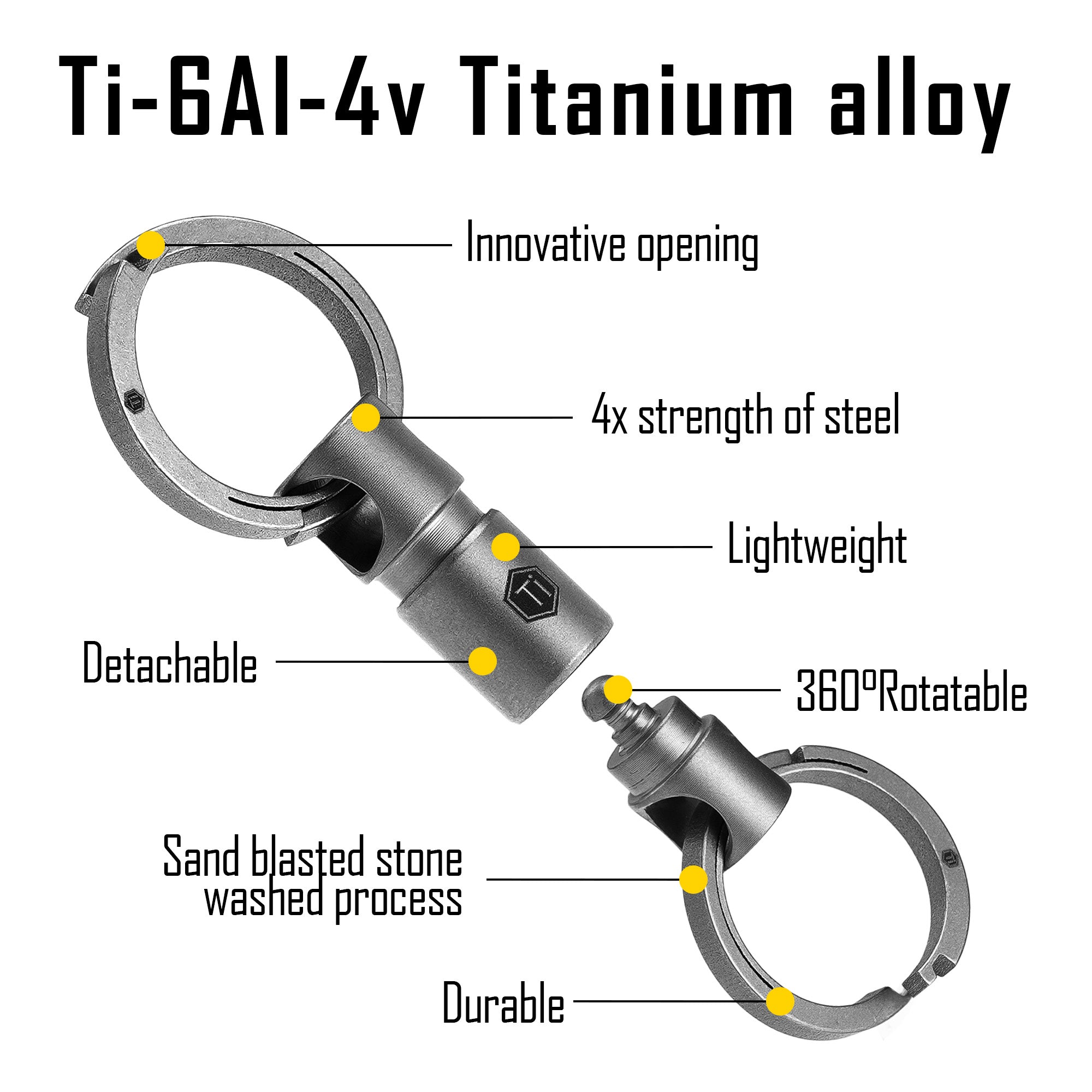 KA37SW Double-end Swivel Keychain Key Ring Connector